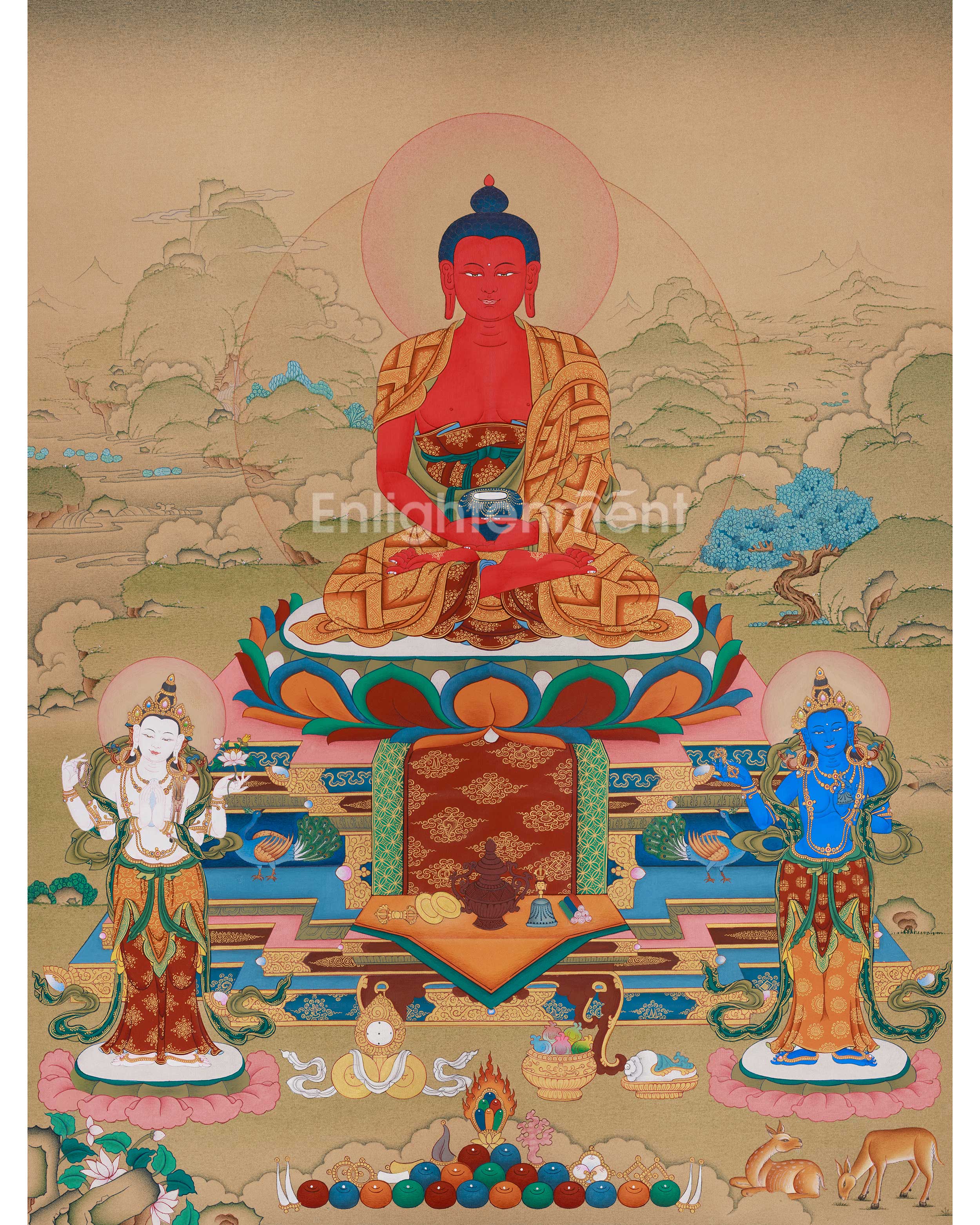Amitabha Buddha With Bodhisattva