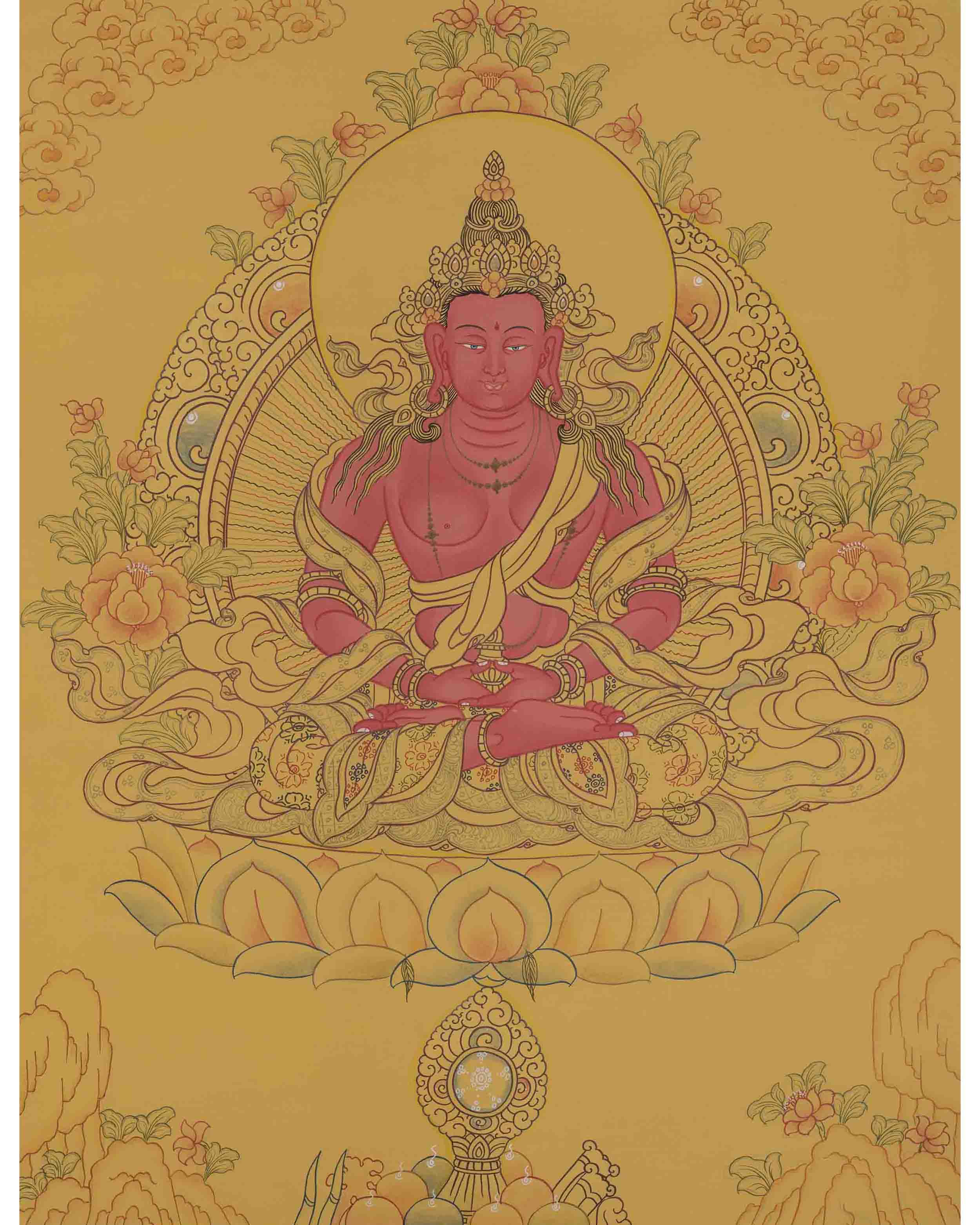 Amitayus Buddha Thangka Painting