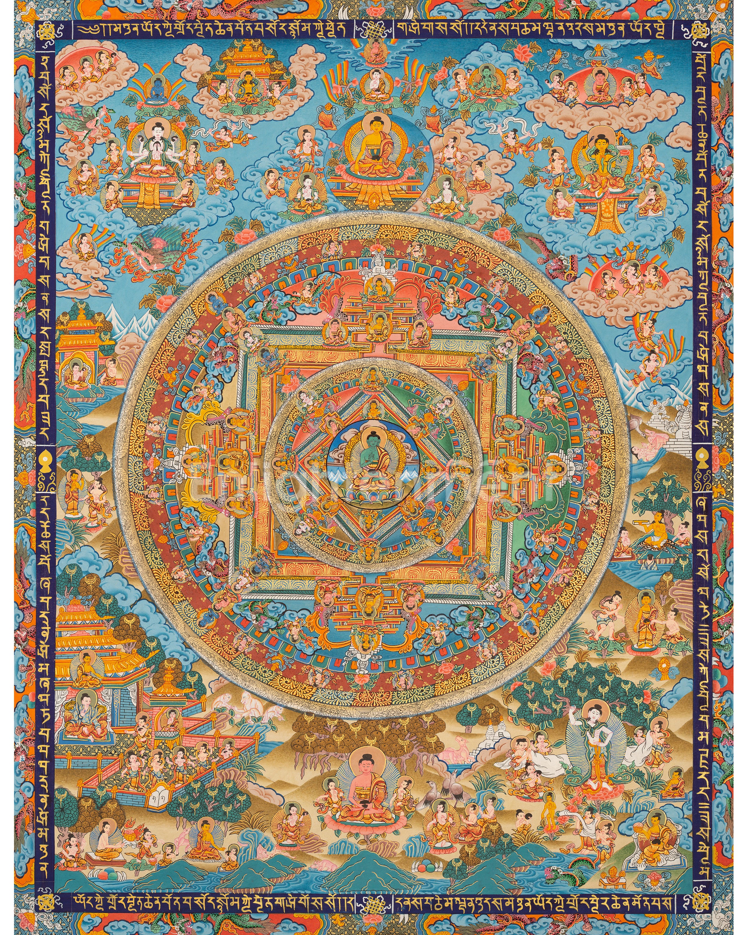 Amoghasiddhi Buddha Mandala Thangka