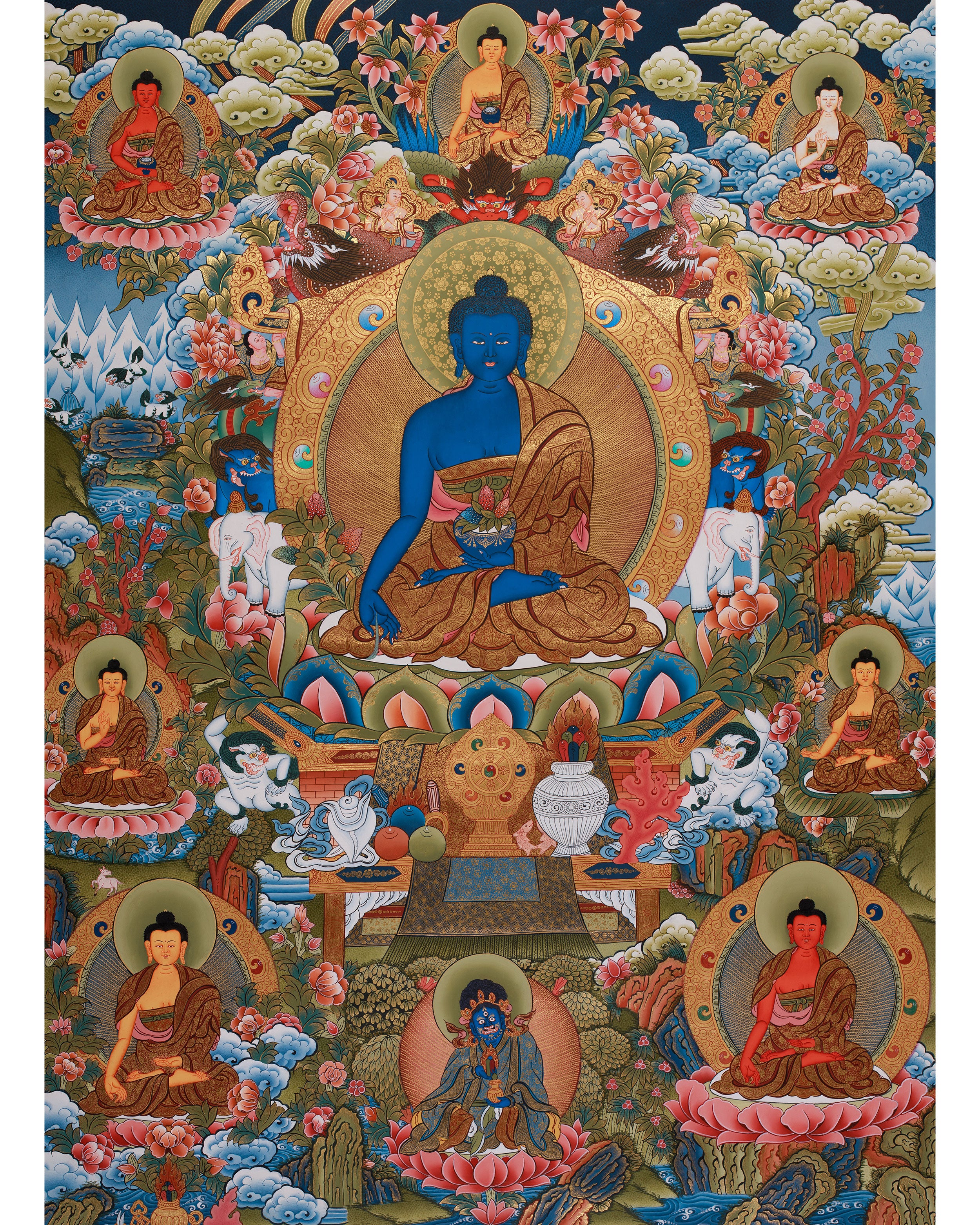 Assembly of 8 Medicine Buddhas