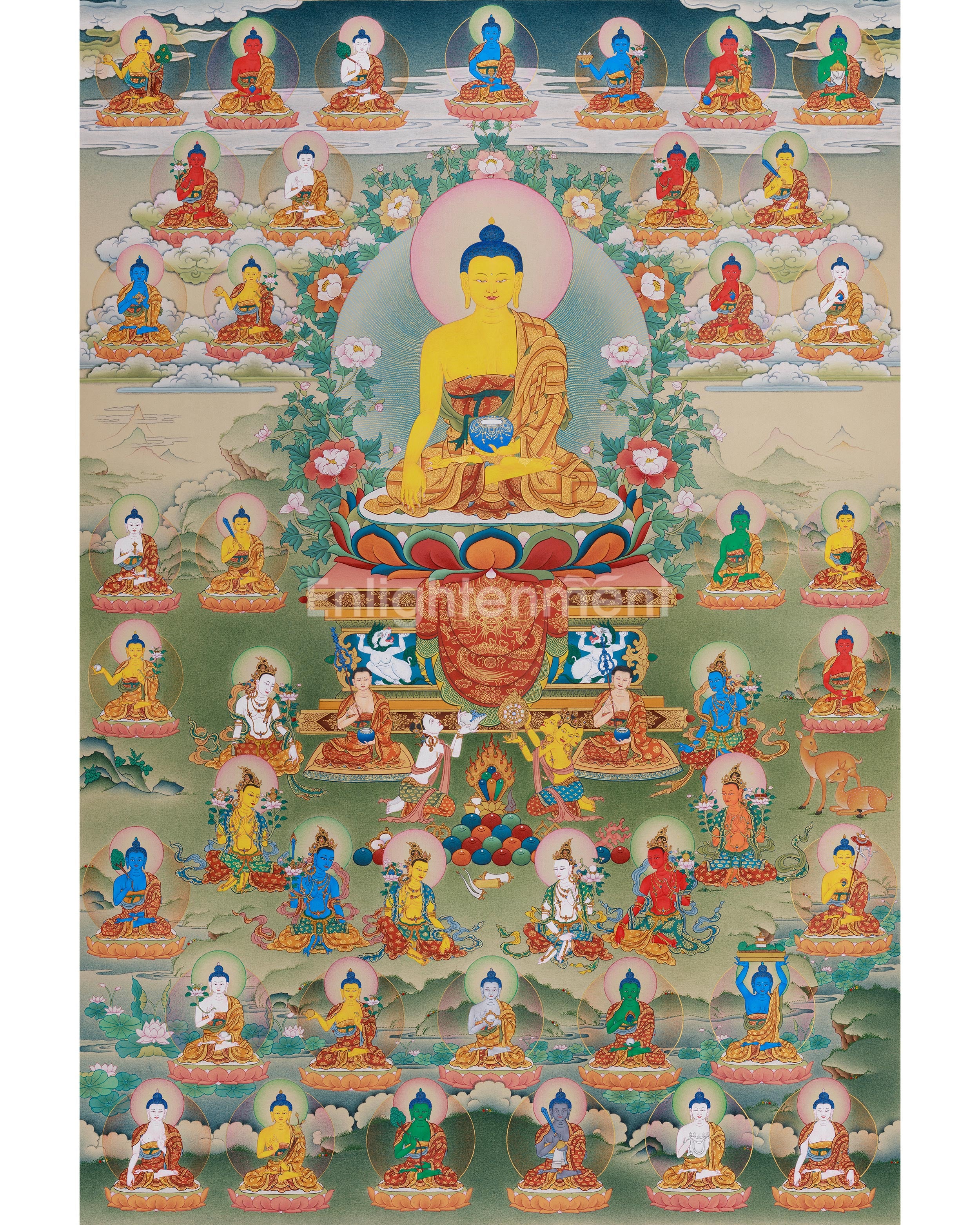 Authentic 35 Buddha Thangka