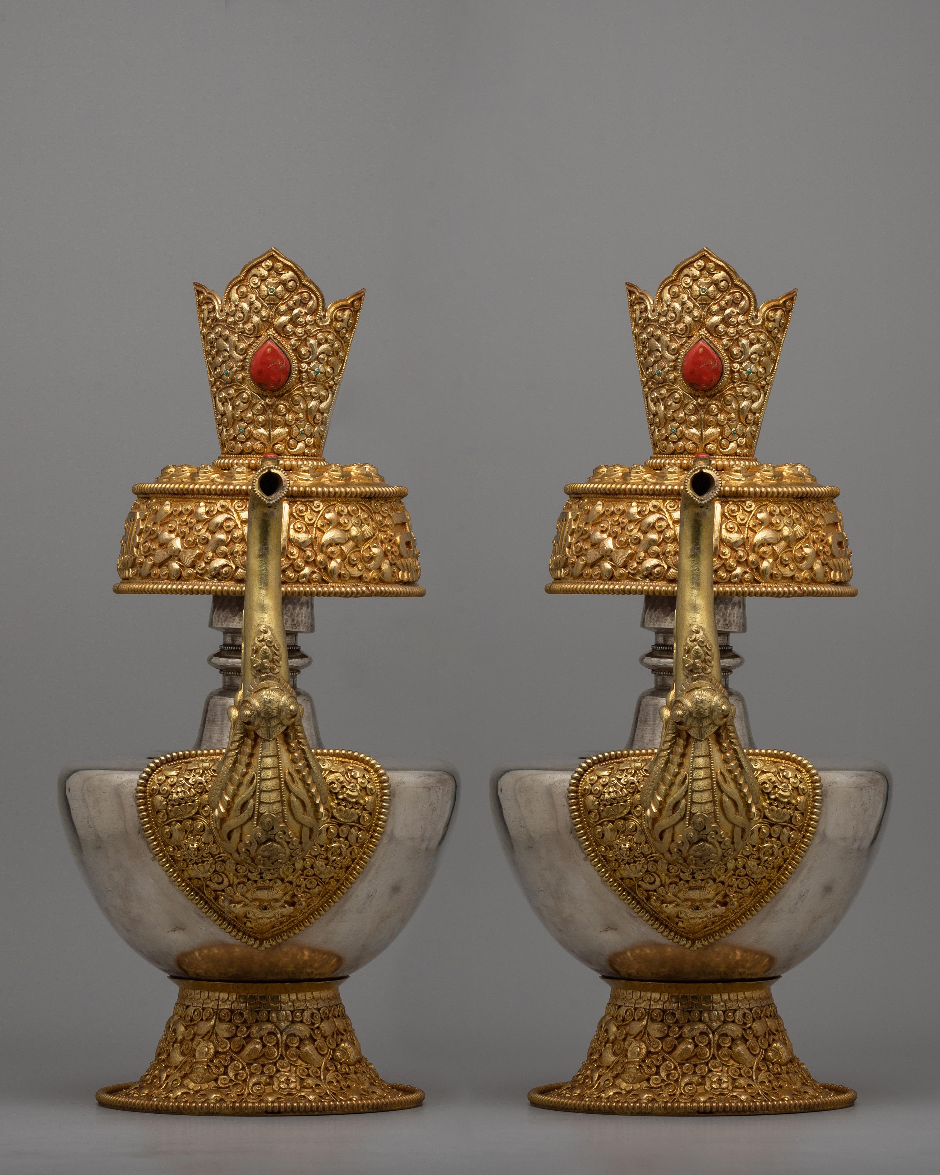 Silver and Copper Bhumba Set