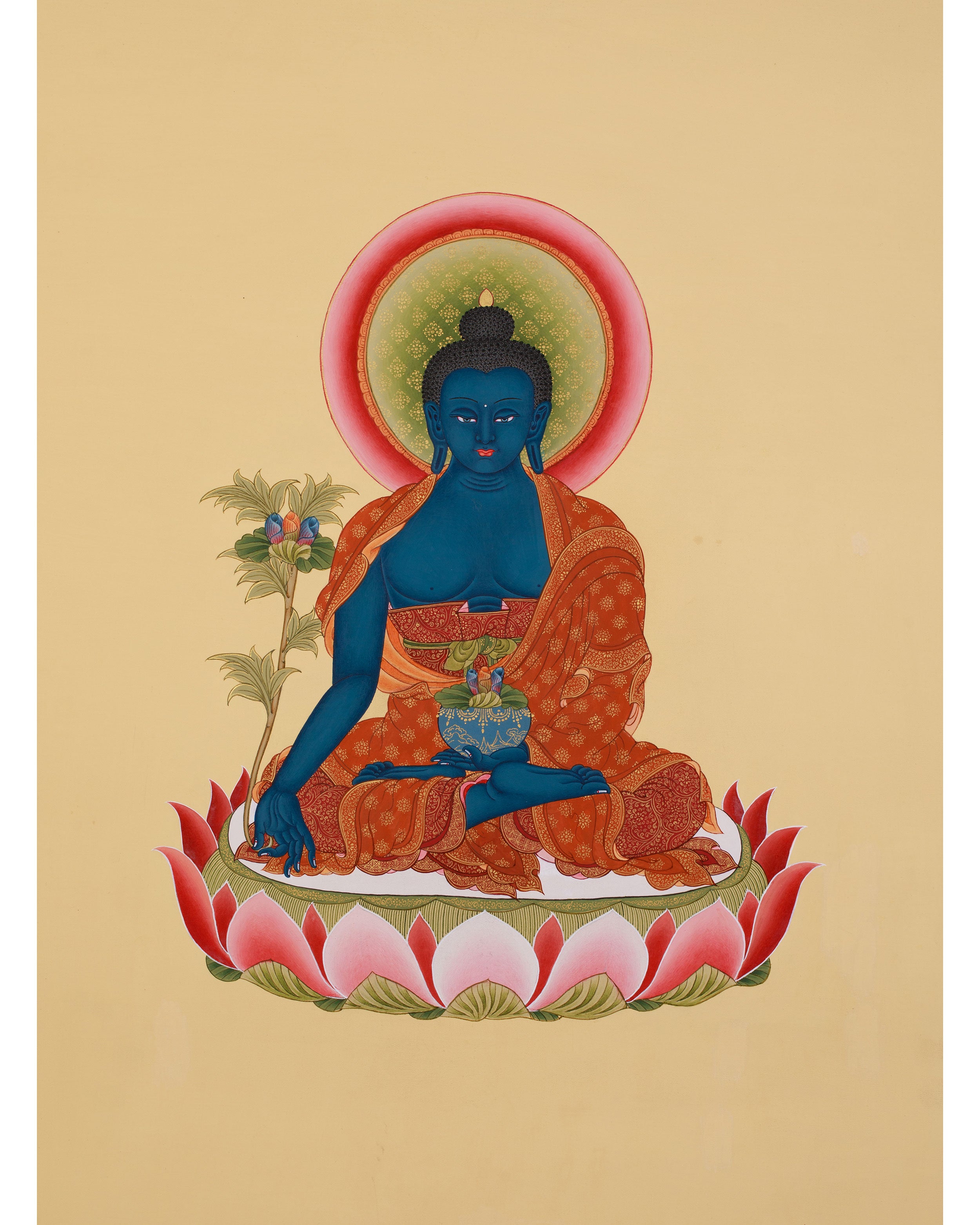 Blue Healing Buddha Thangka