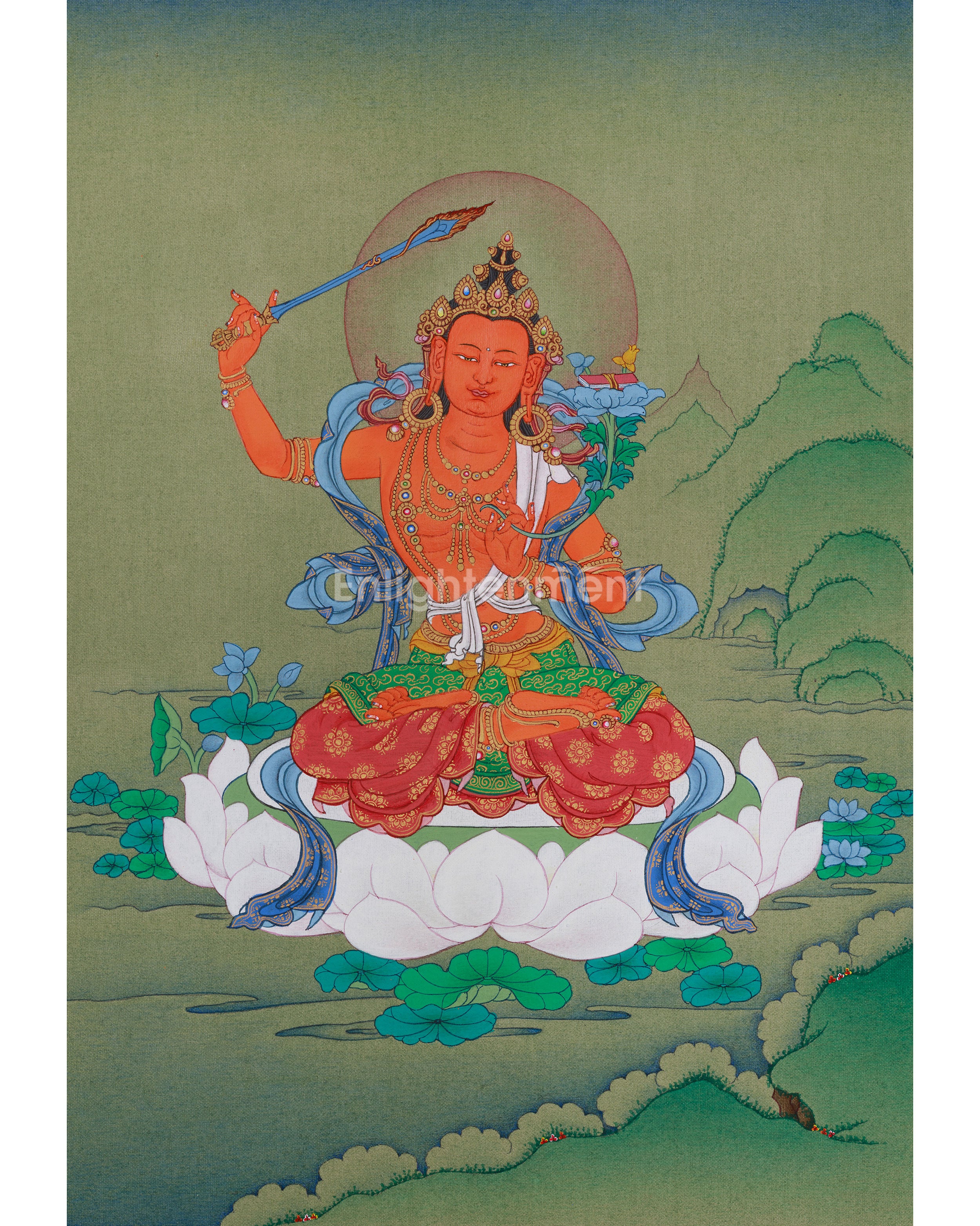 Bodhisattva Manjushri Knowledge Deity Thangka