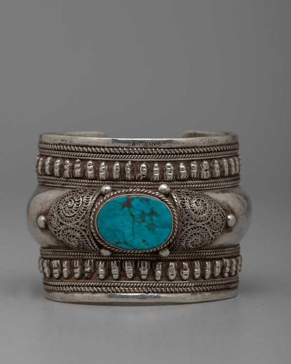 Silver Turquoise Bracelet Cuff