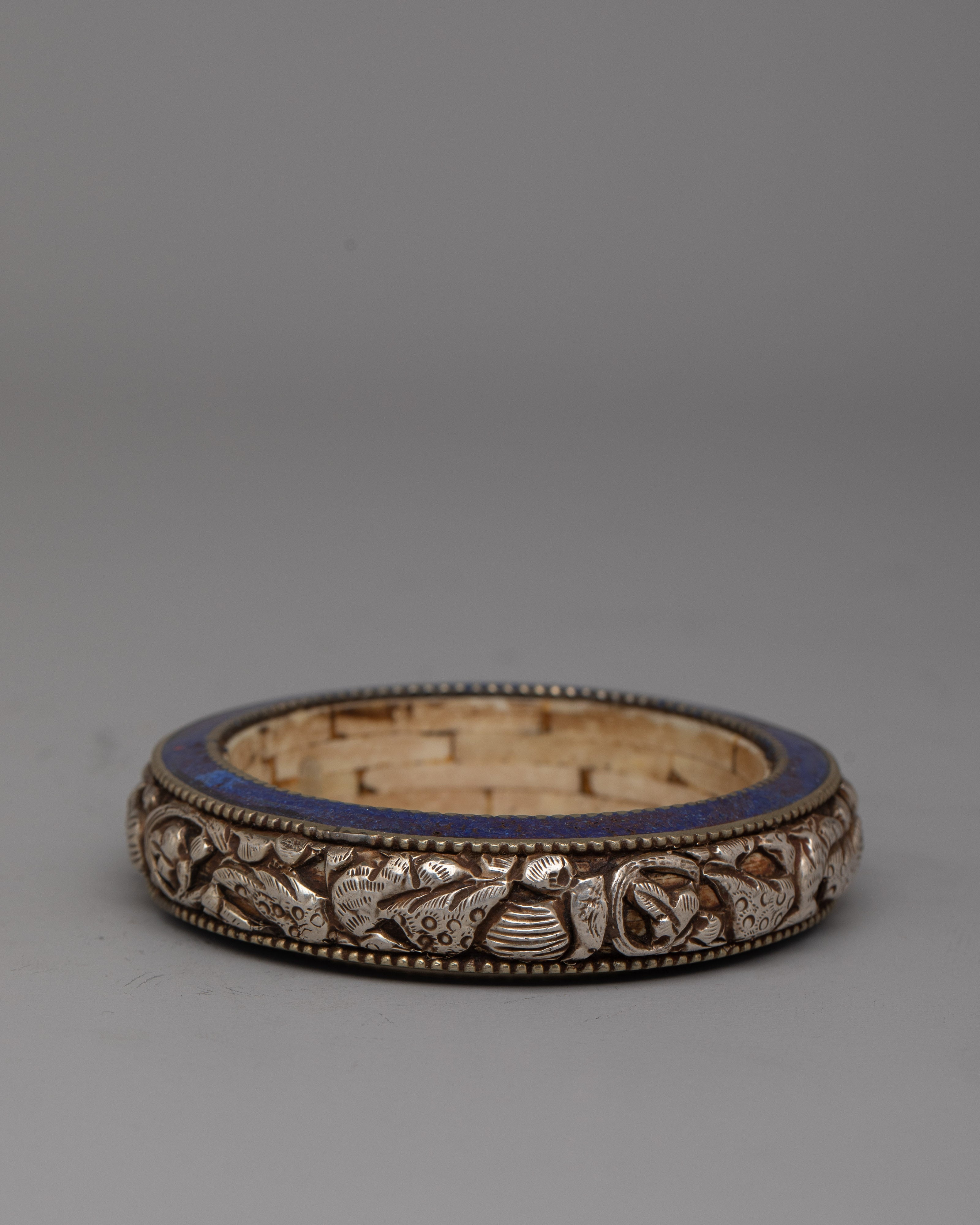 Lapis Lazuli Stone Border Bangle