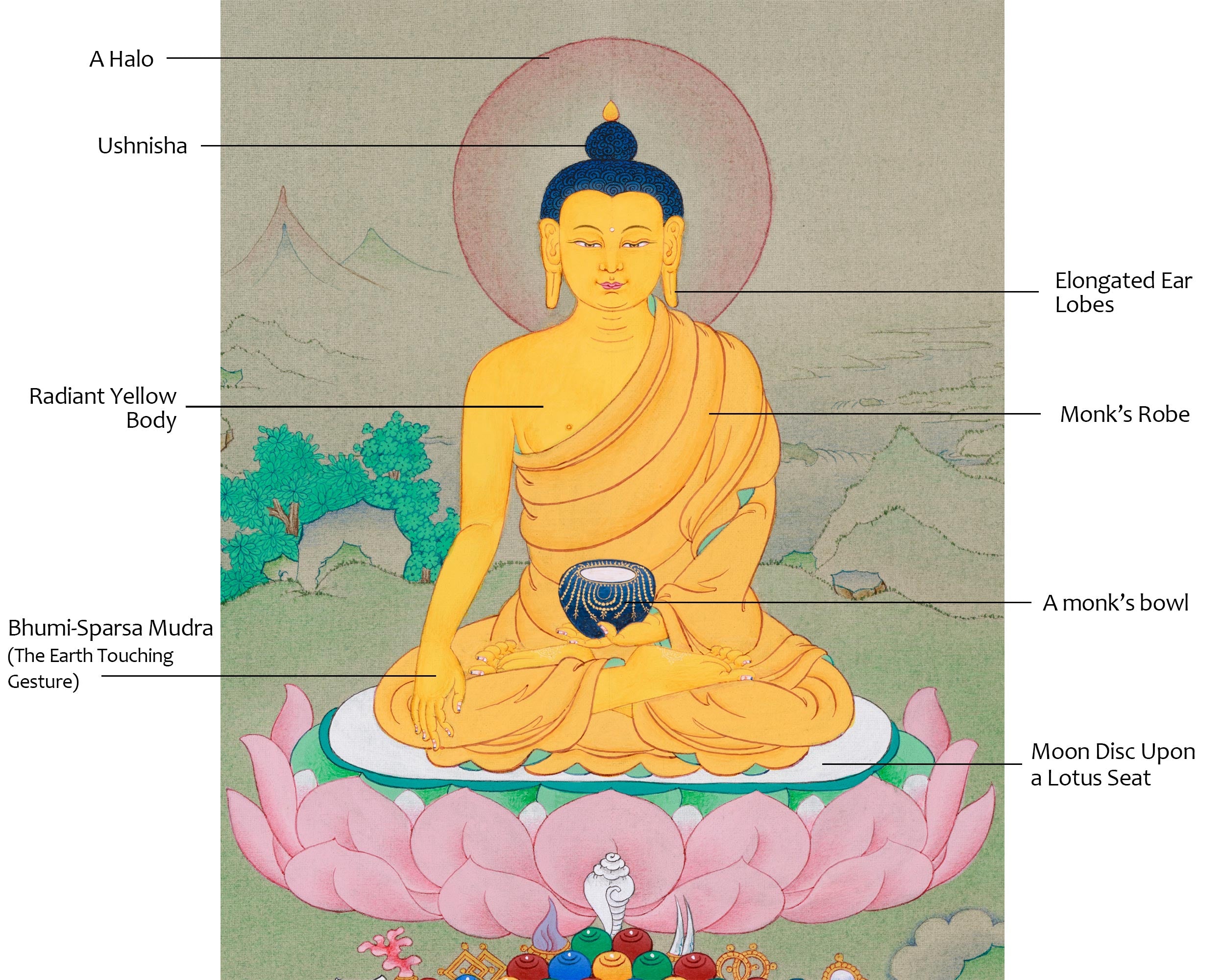 Buddha Figure in Natural Mineral Shades - Perfect for Meditation and Zen Spaces