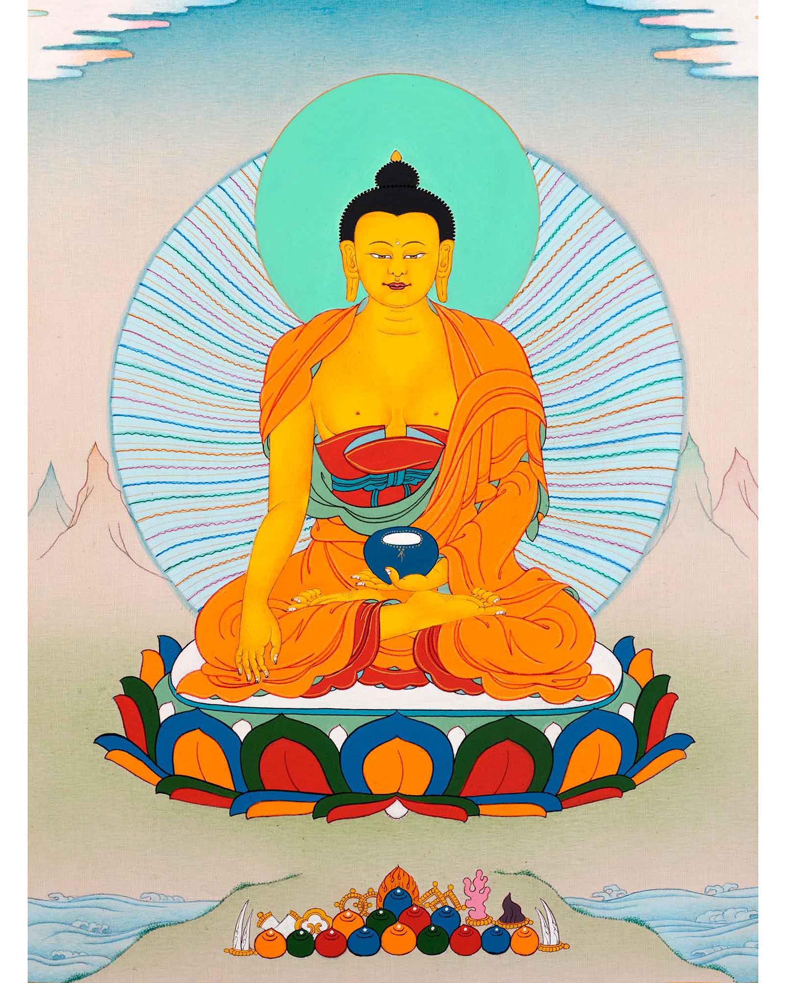 Handpainted Shakyamuni Buddha Art | Buddhist Thangka
