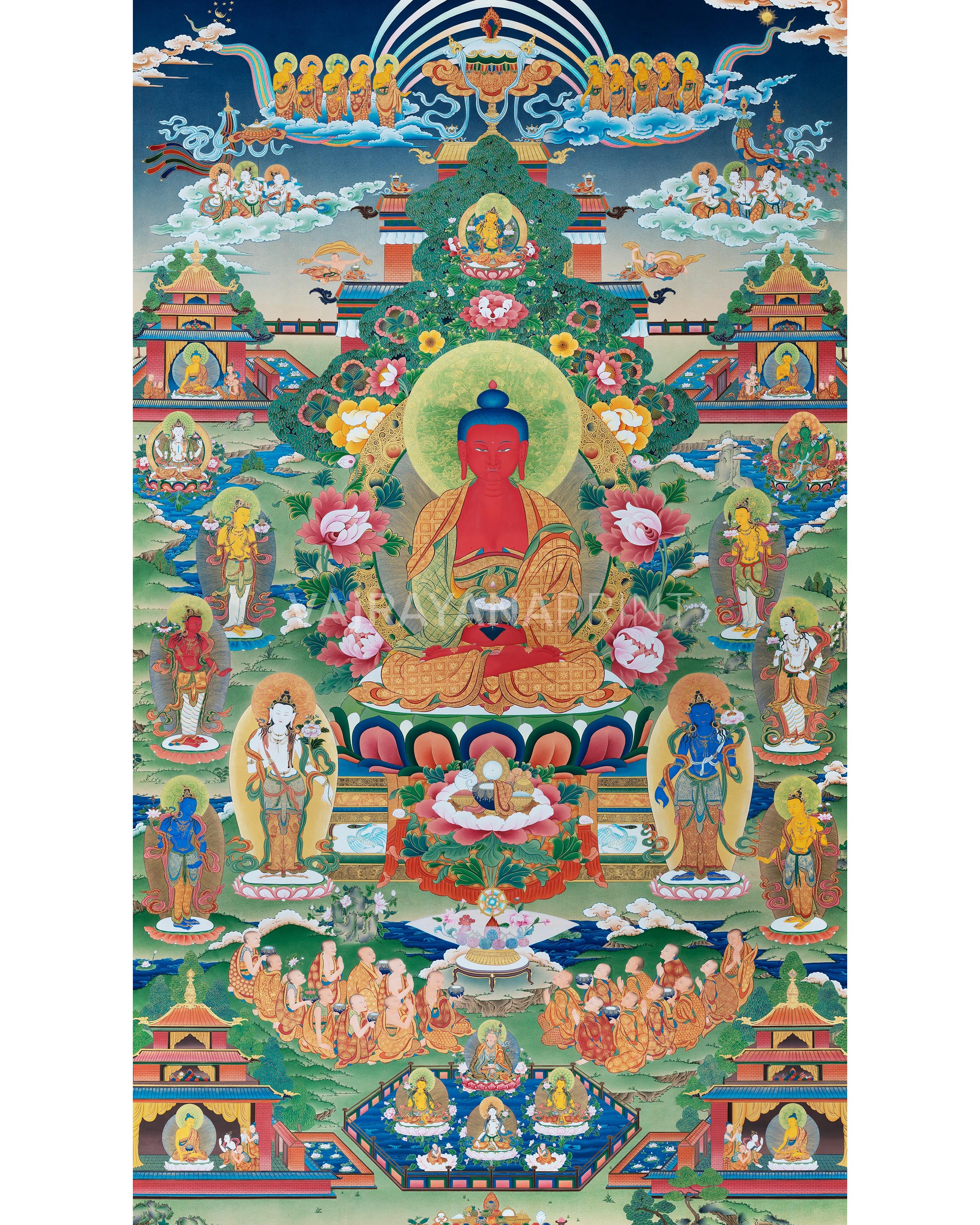 Buddha Amitabha Pureland Thangka