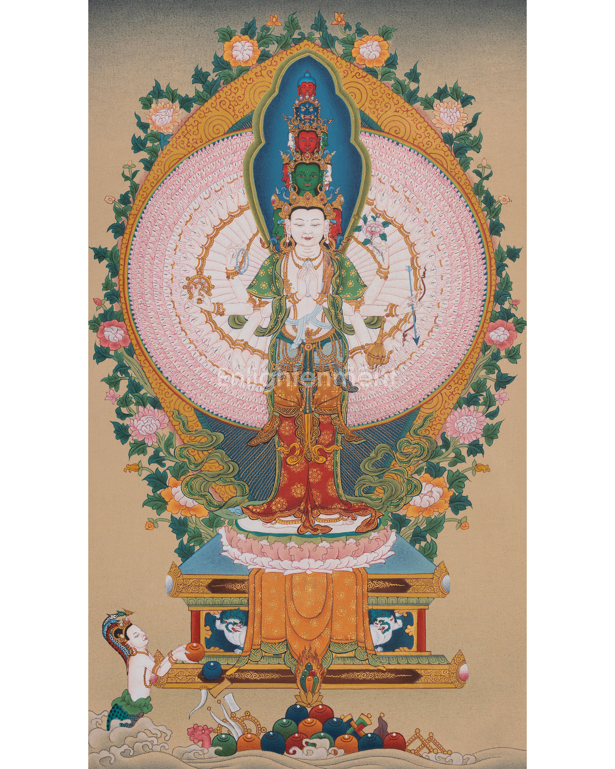 Buddhist 1000 Armed Chenrezig Thangka