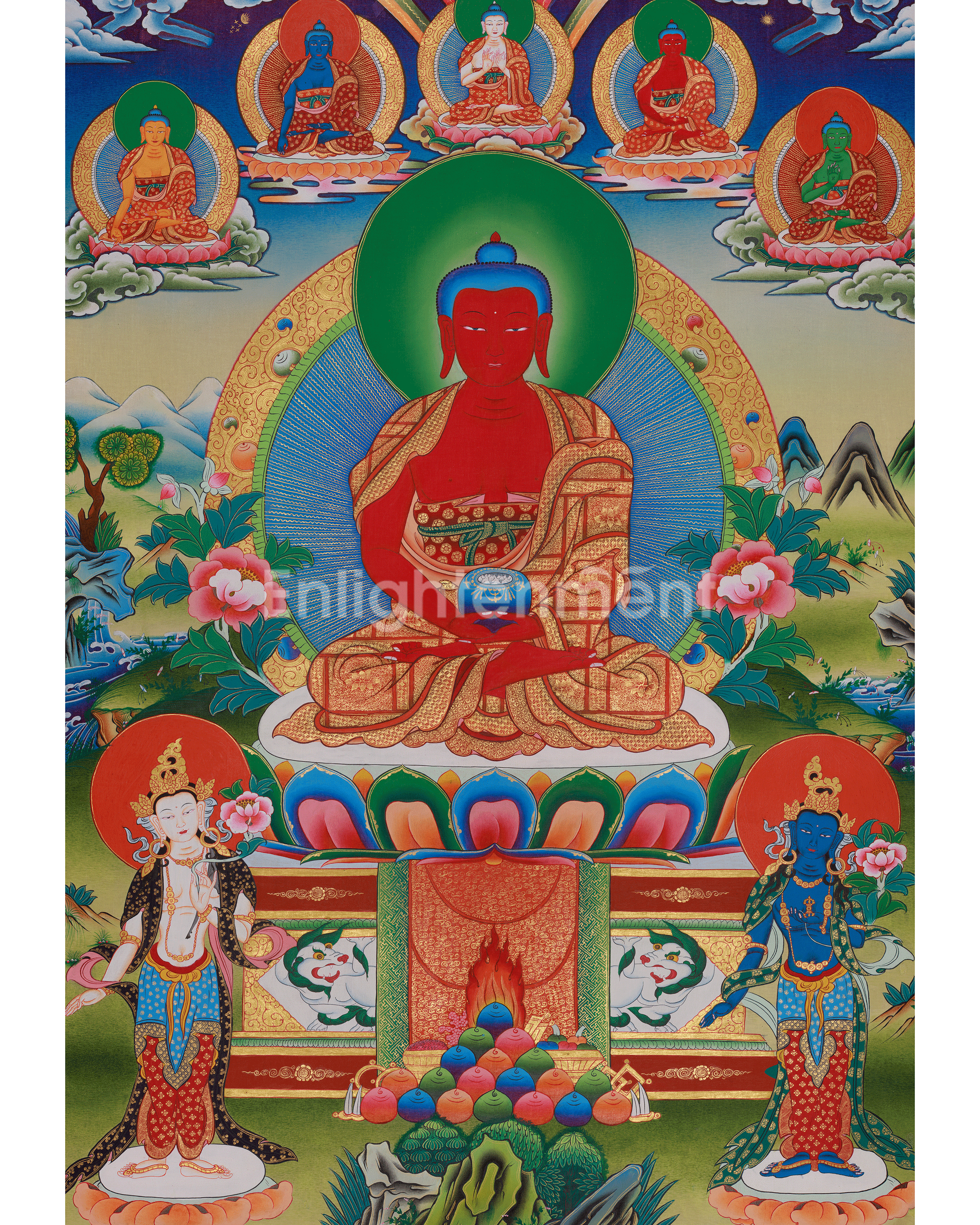 Buddhist Amitabha Buddha Thangka