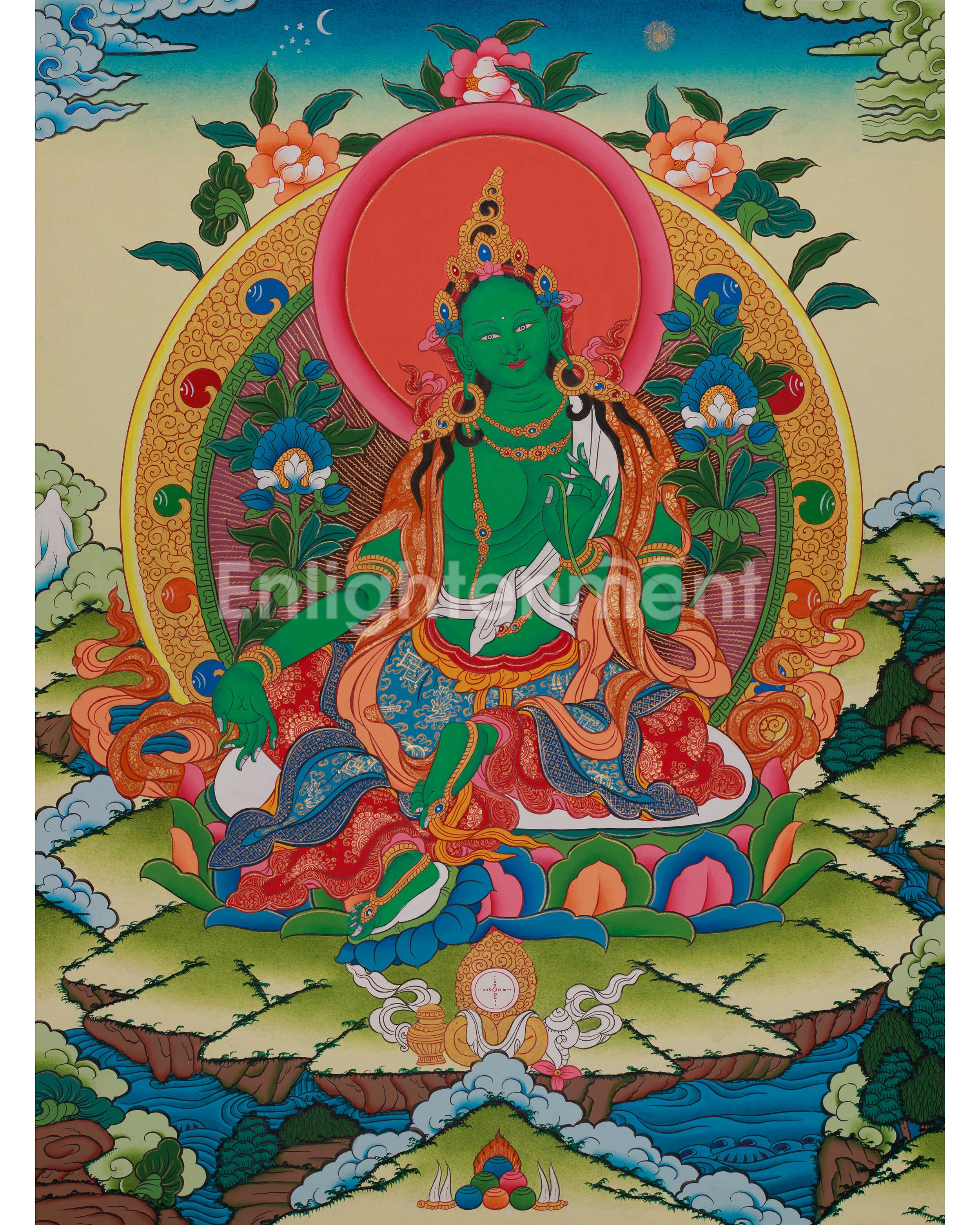 Buddhist Green Tara Art