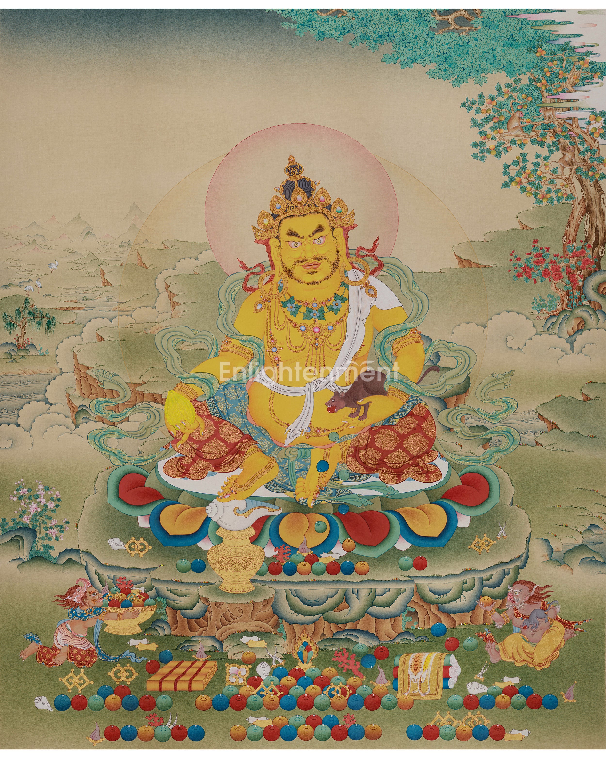 Buddhist Wealth Deity Thangka