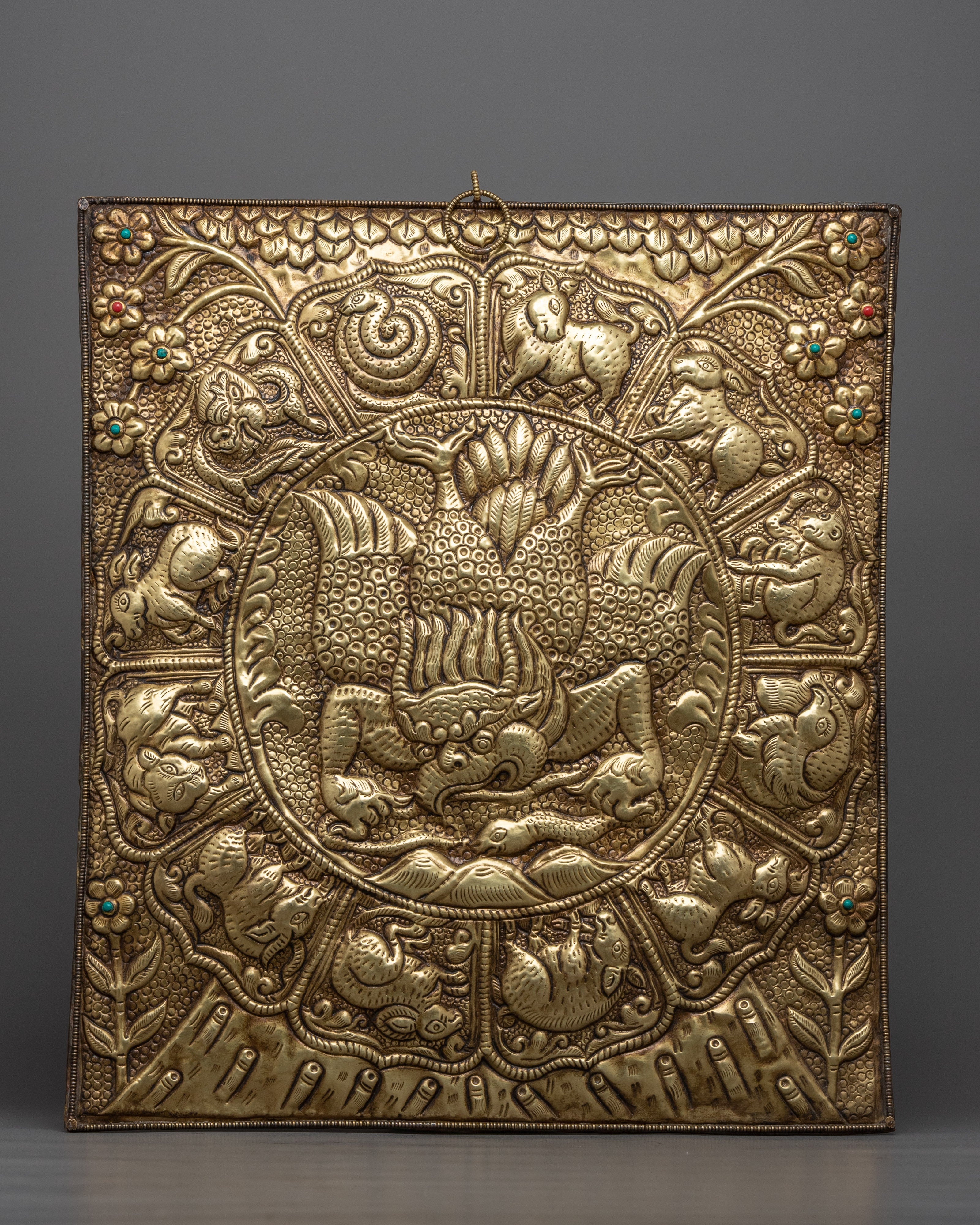 Metal Wall Hanging Garuda with Zodiac Sign