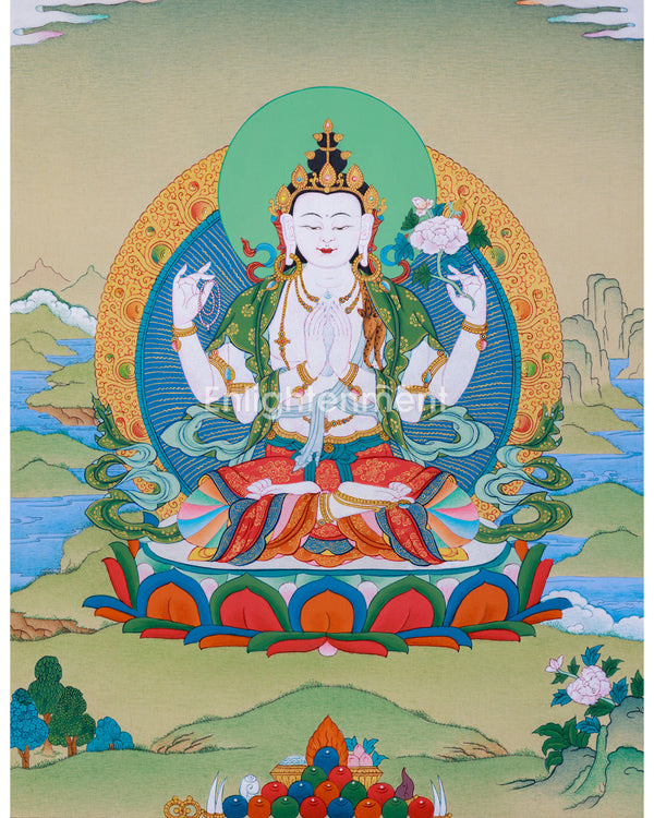 Small Gold Avalokiteshvara Thangka