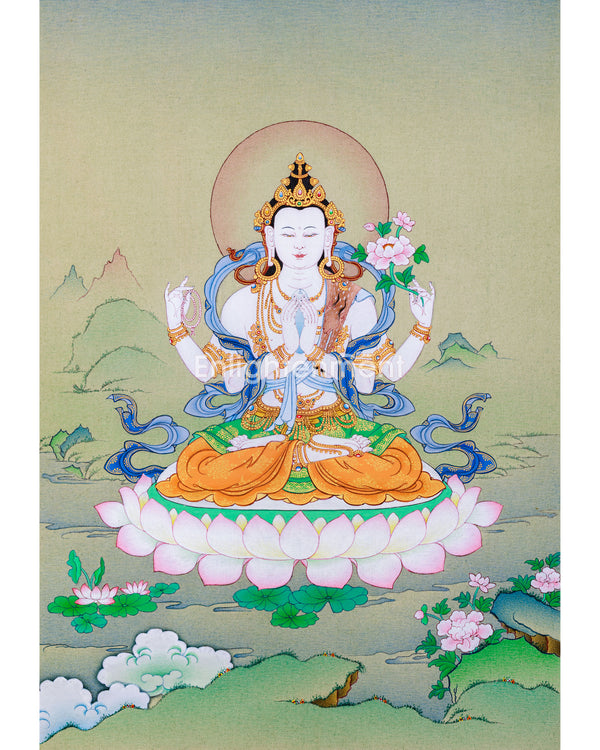 Perfect Chenresig Thangka for Practice