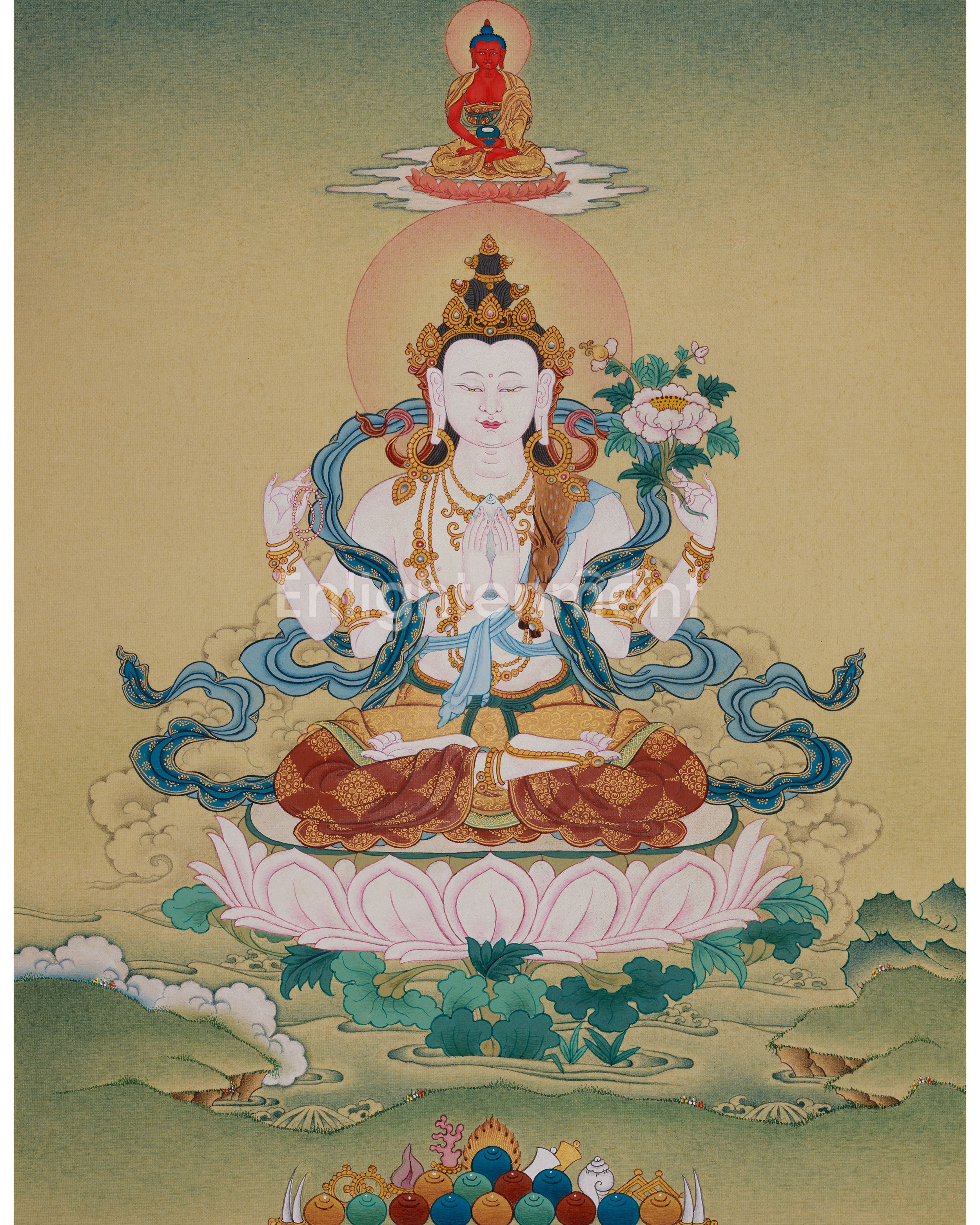 Bodhisattva Chenrezig with Amitabha