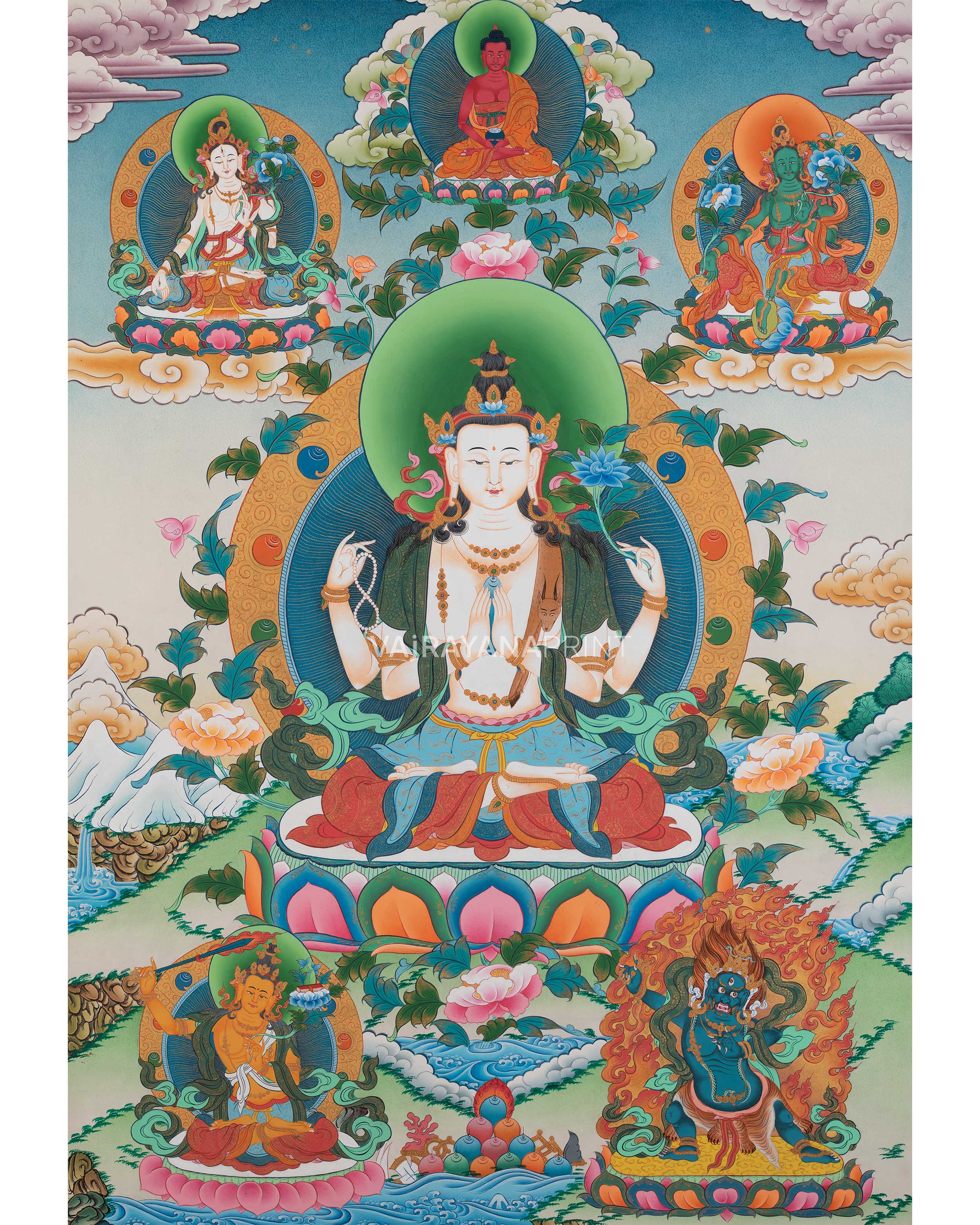 Chenrezig Thangka Print