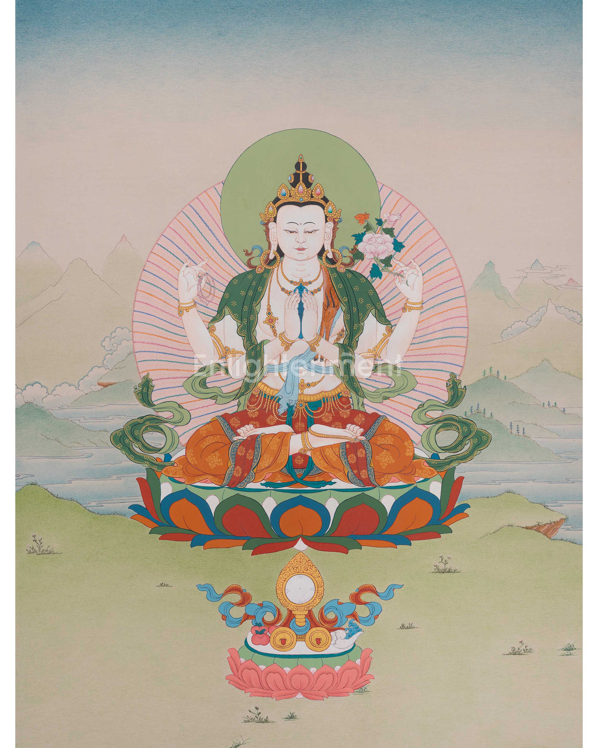 Chenrezig Sacred Himalayan Thangka