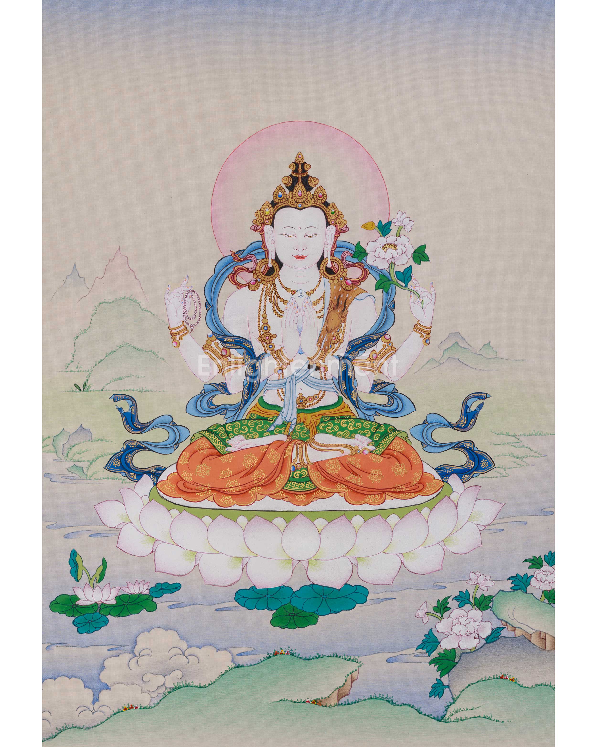 Chenrezig Spiritual Protector Thangka