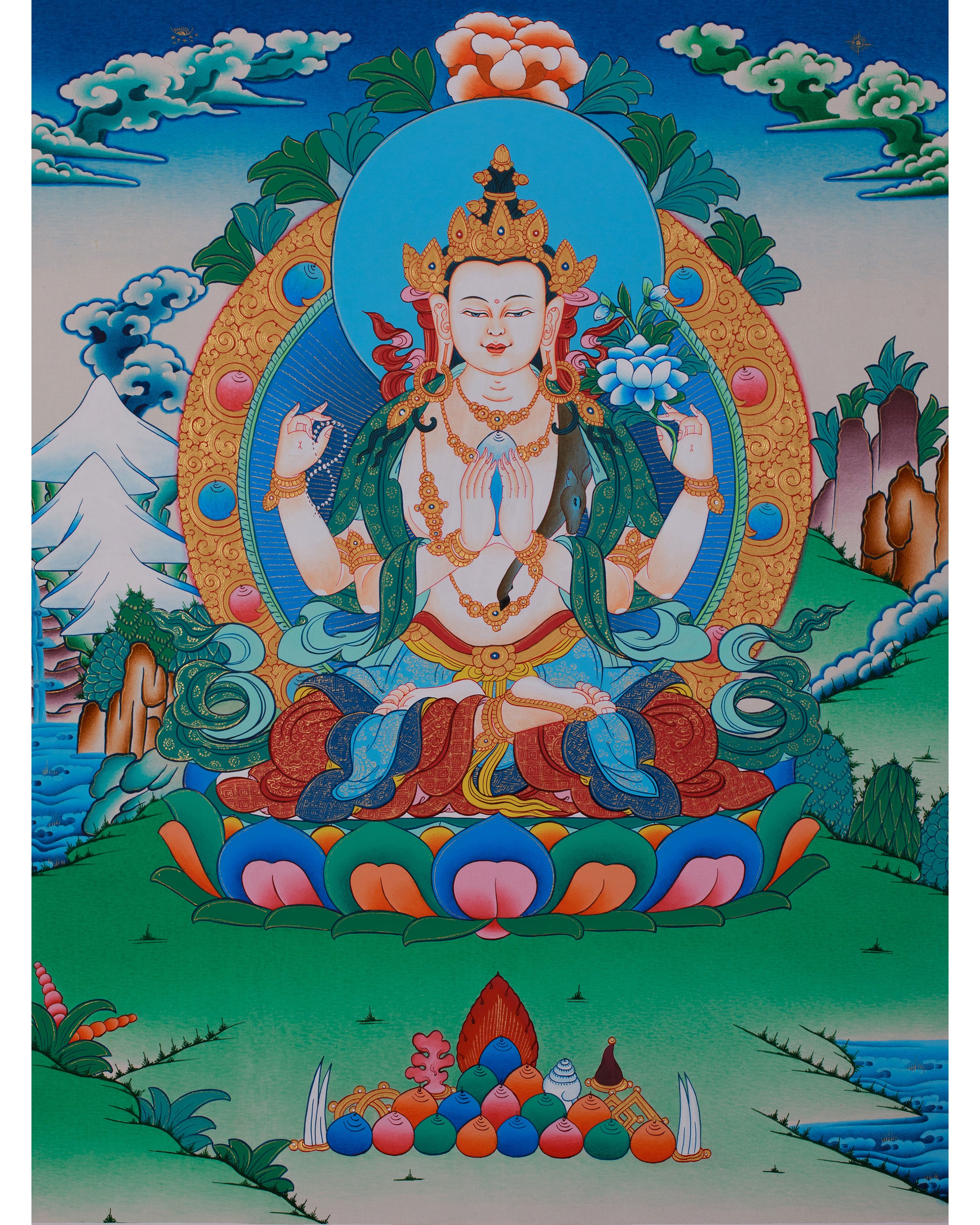 Hand Painted Chenrezig