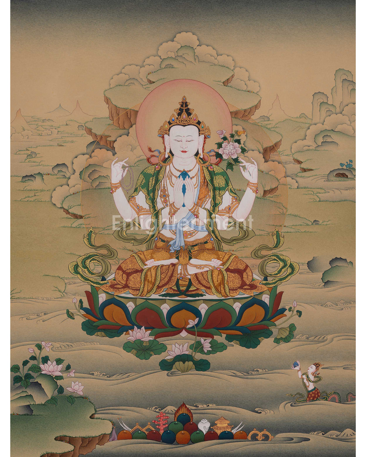 Chenrezig Thangka Painting Art