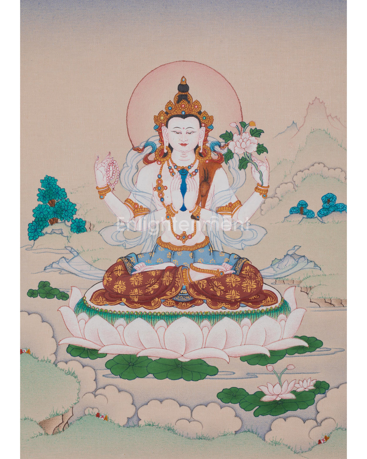 Chenrezig Tibetan Buddhist Thangka