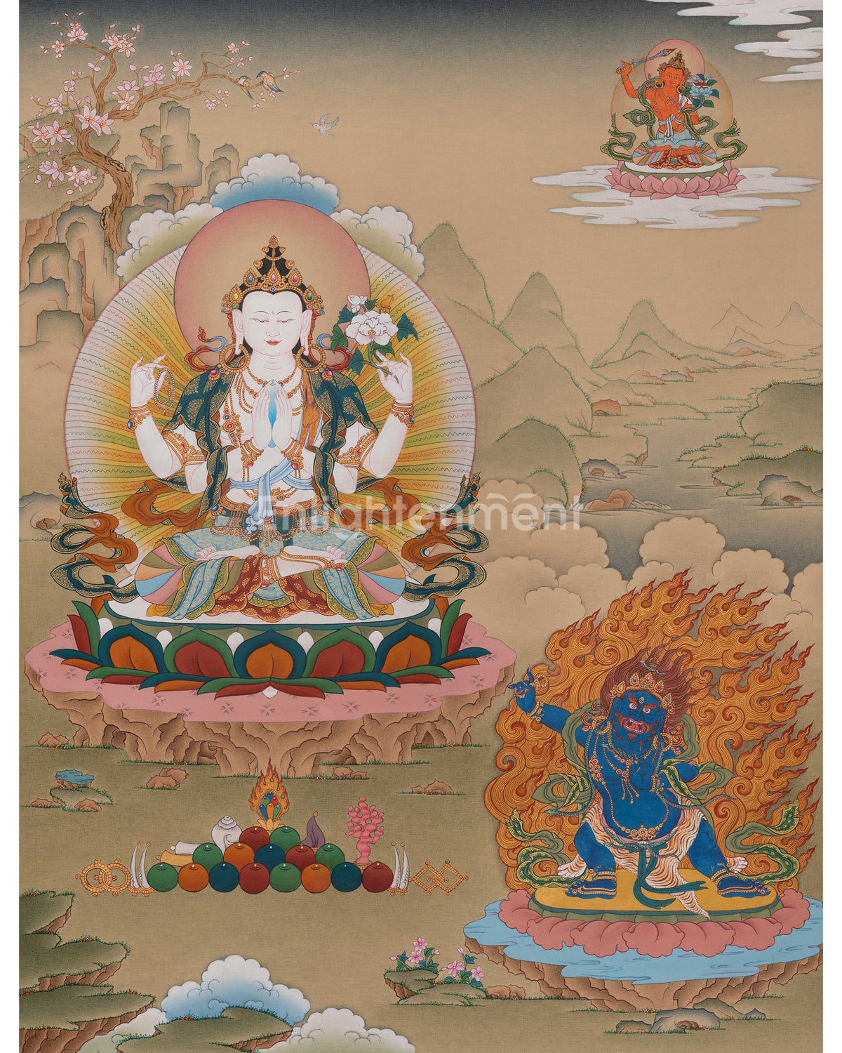 Chenrezig with Vajrapani and Manjushri Artwork