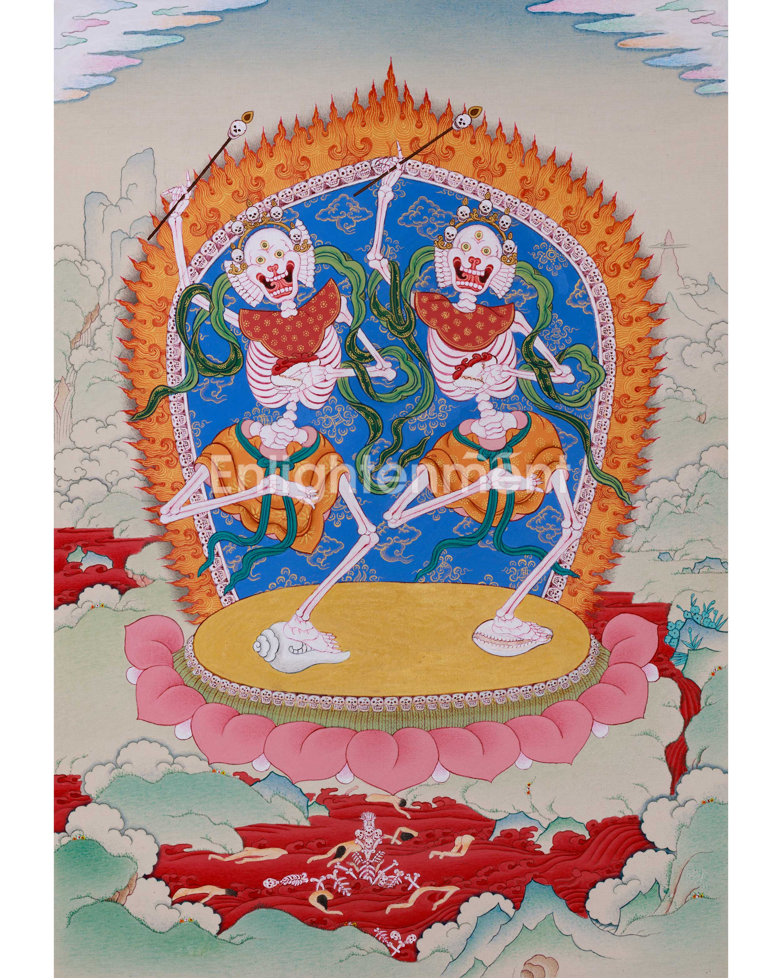 Citipatti: The Dancing Skeletons Thangka