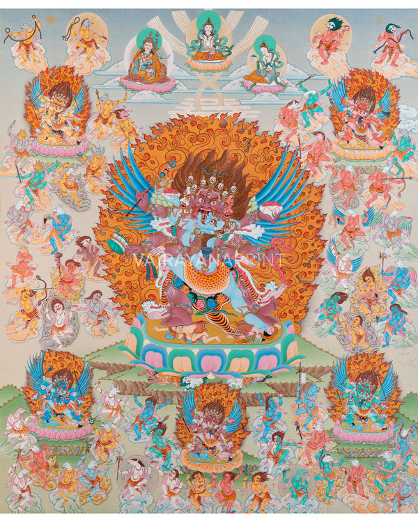 58 Wrathful Bardo Deity Thangka Print | 100 Deities of Bardo
