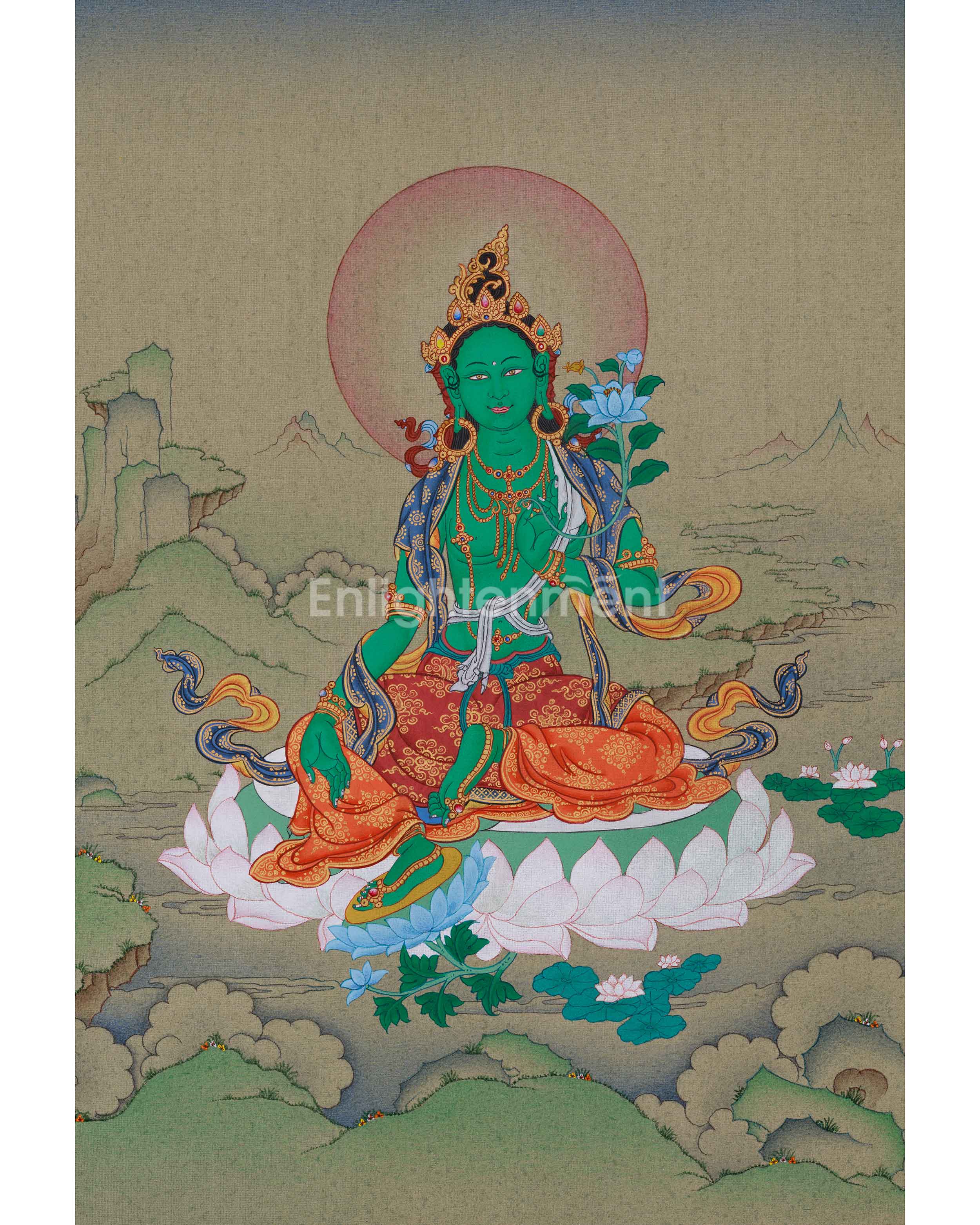 Compassionate Green Tara Thangka