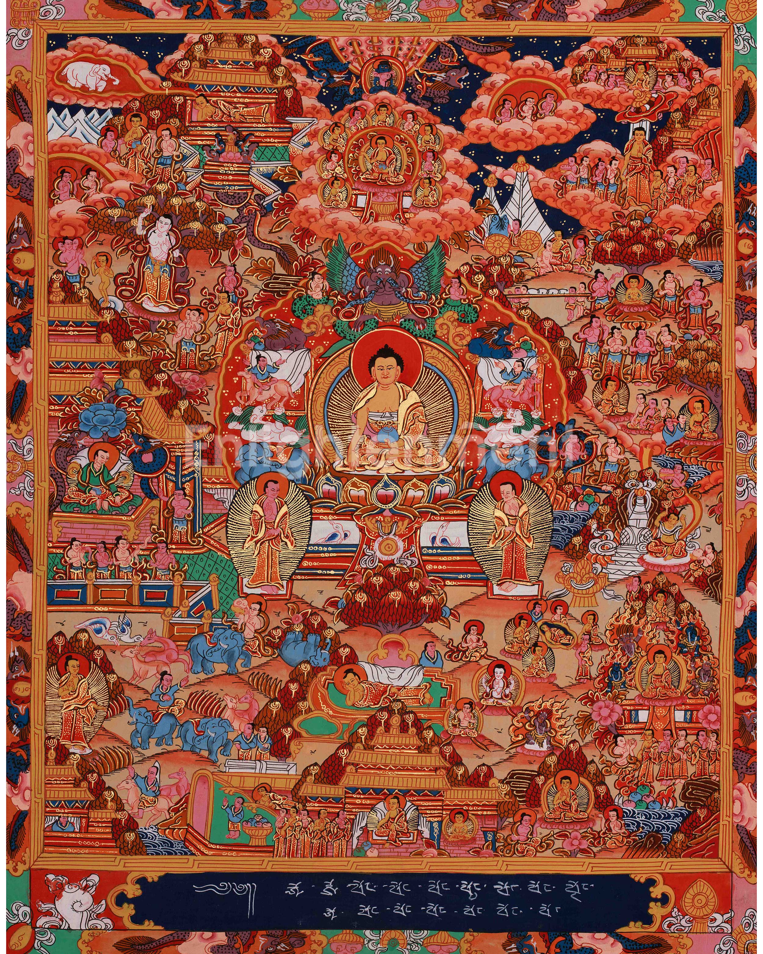 Divine Buddha Life Story Thangka