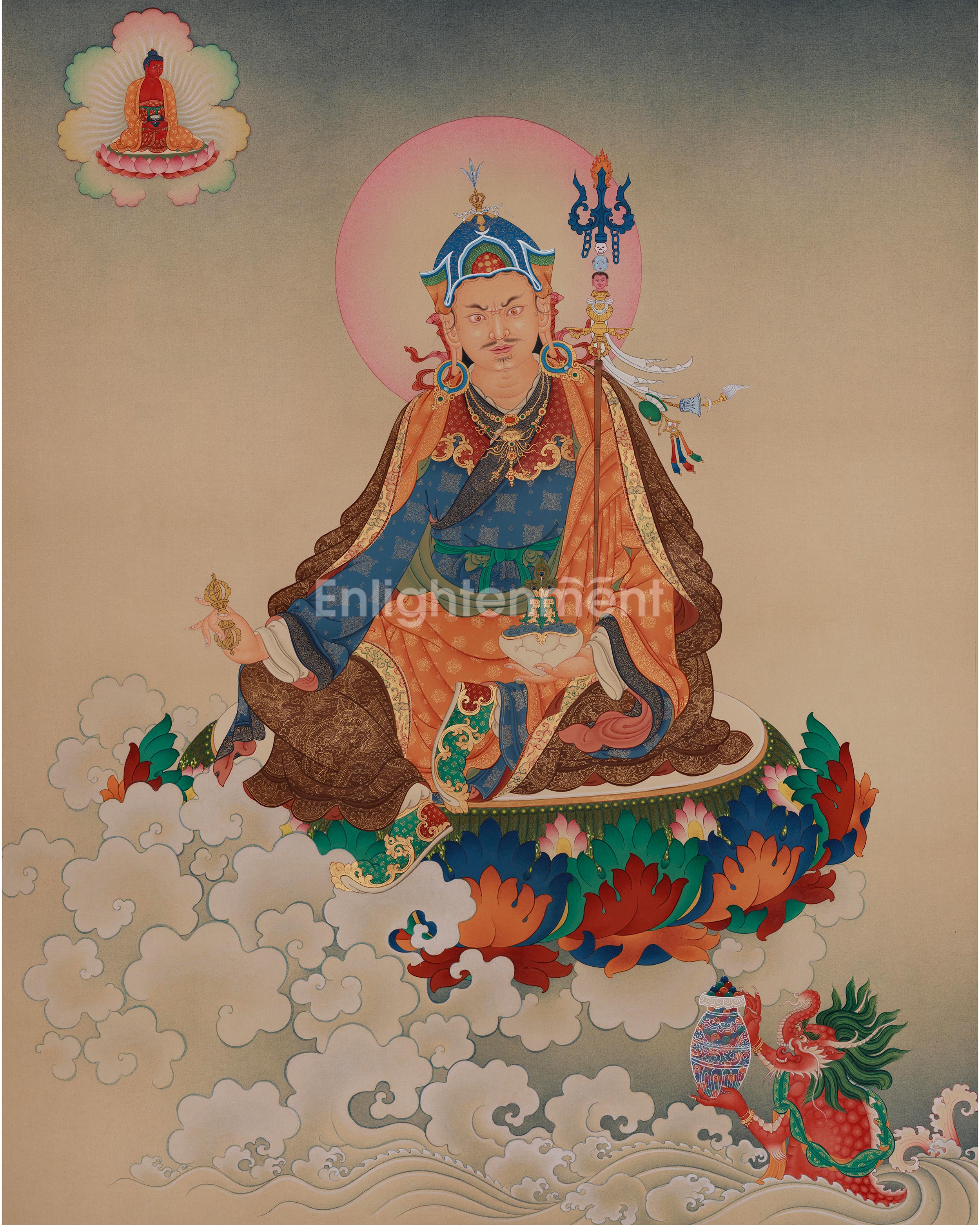 Divine Lotus-born Guru Rinpoche Thangka