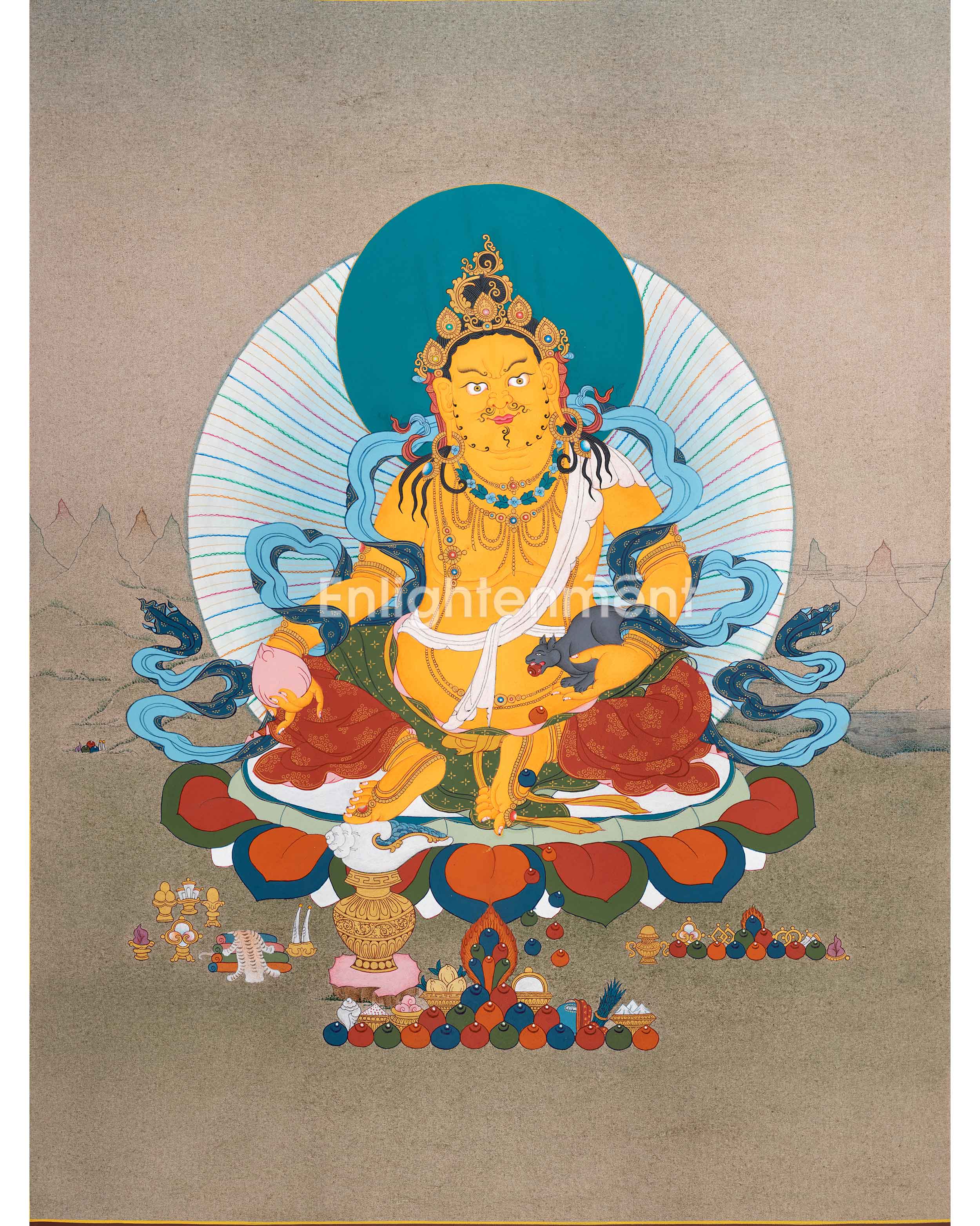 Tibetan Dzambhala Thangka Painting