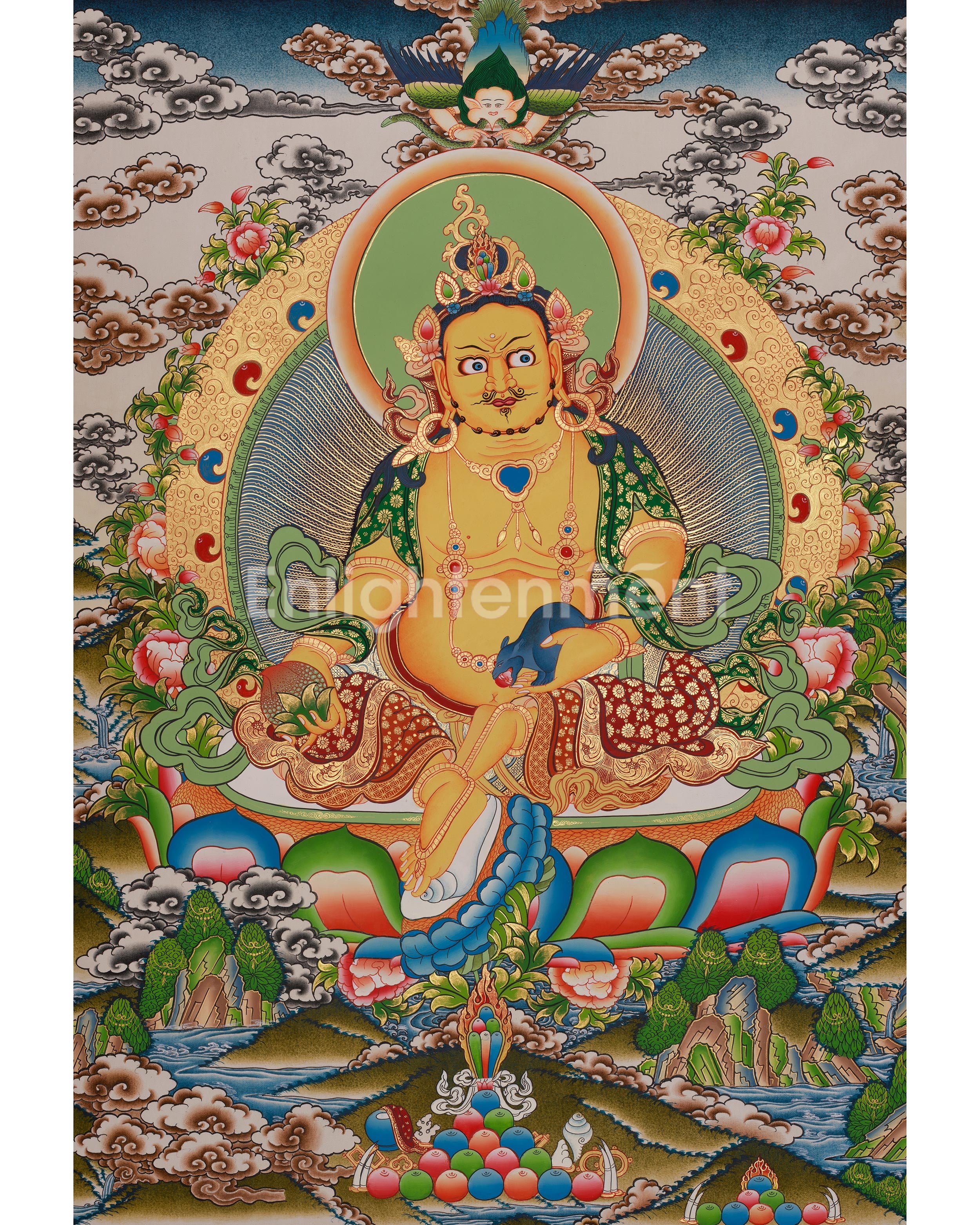 Dzambhala Buddhist Deity Thangka