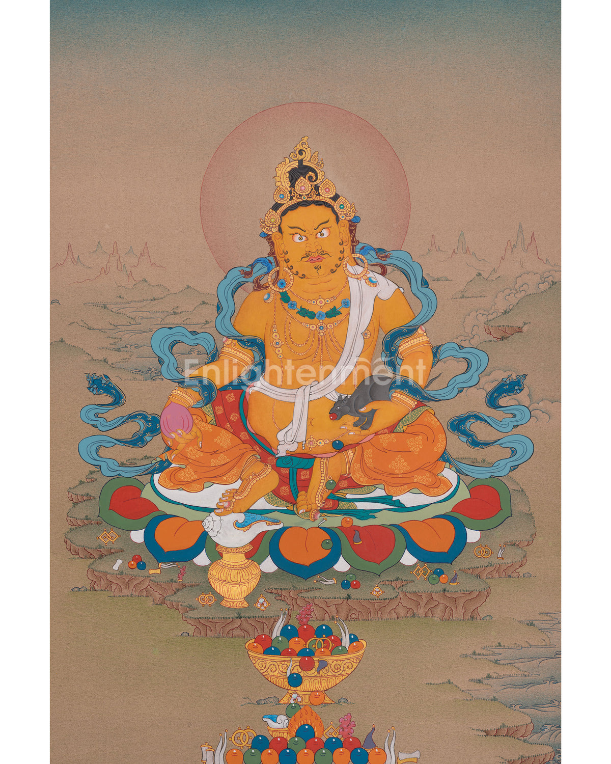 Dzambhala Deity of Generosity Thangka