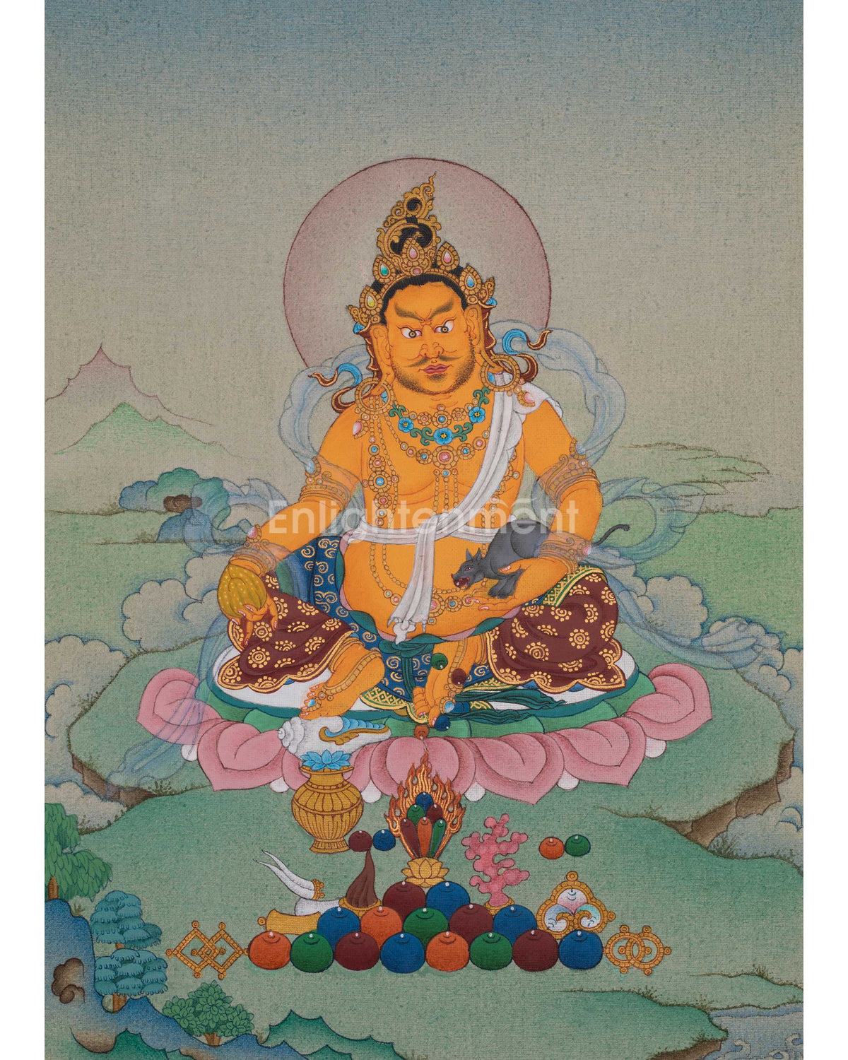 Dzambhala God of Wealth Thangka