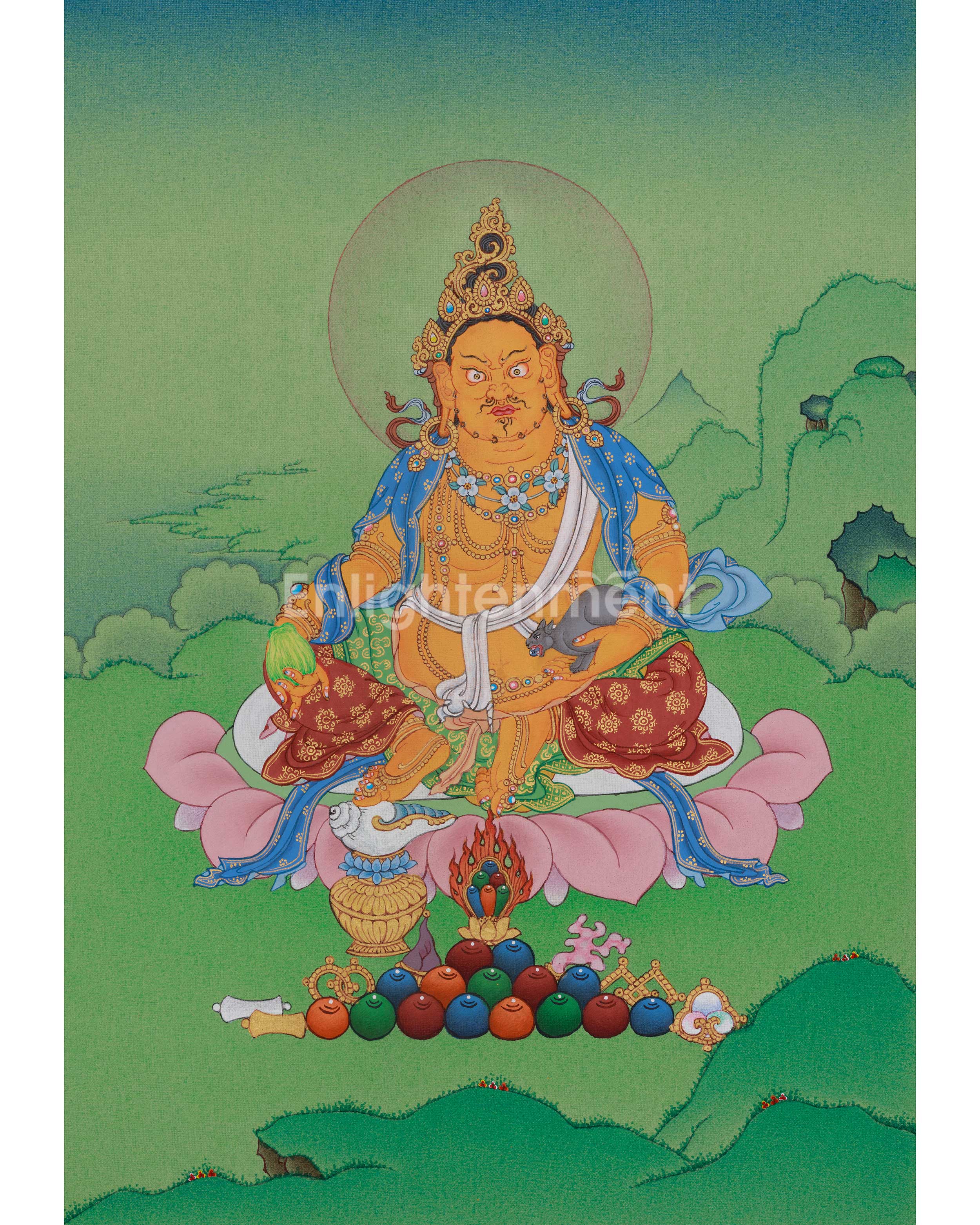 Dzambhala Prosperity Deity Thangka