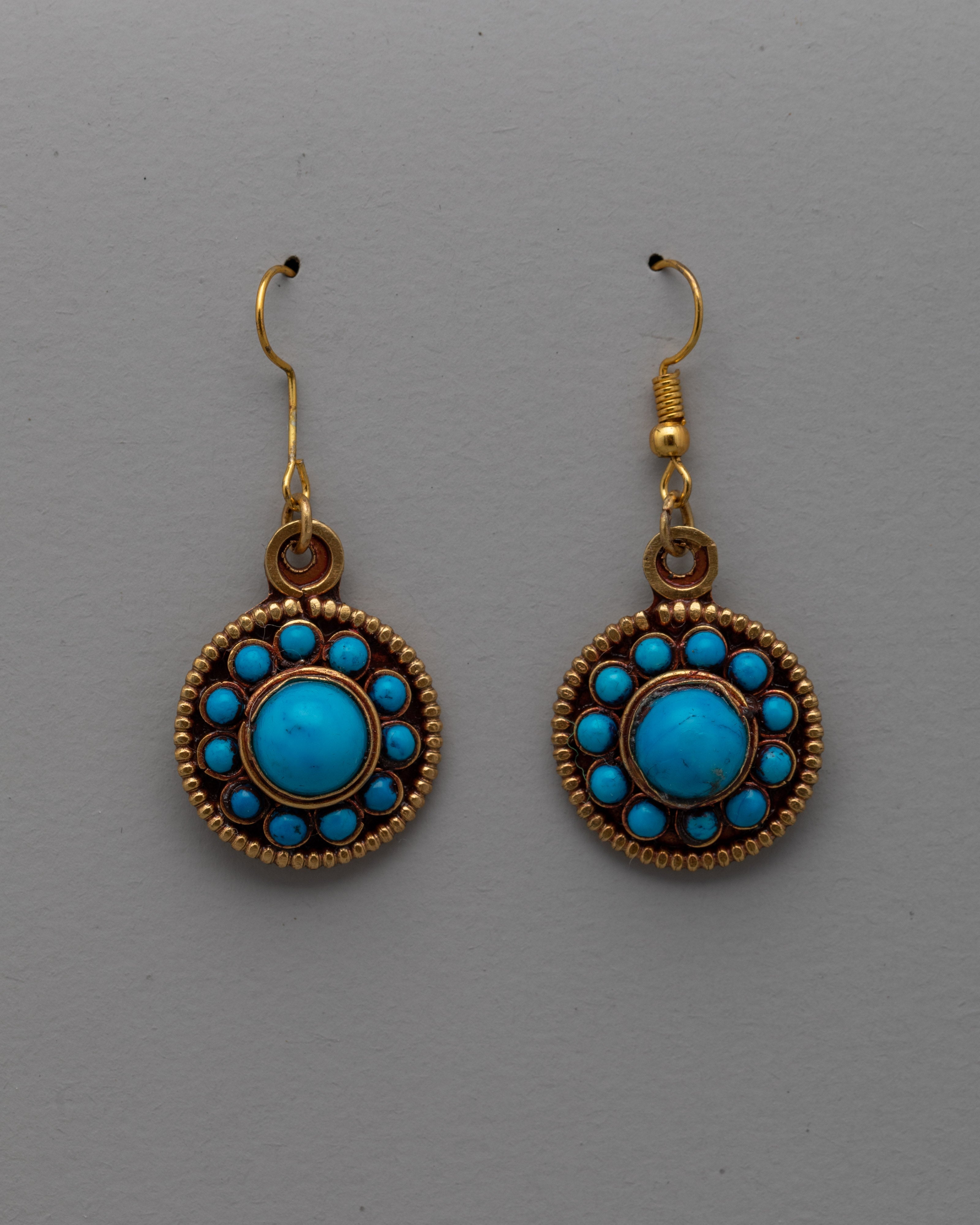 Turquoise and Gold Earrings