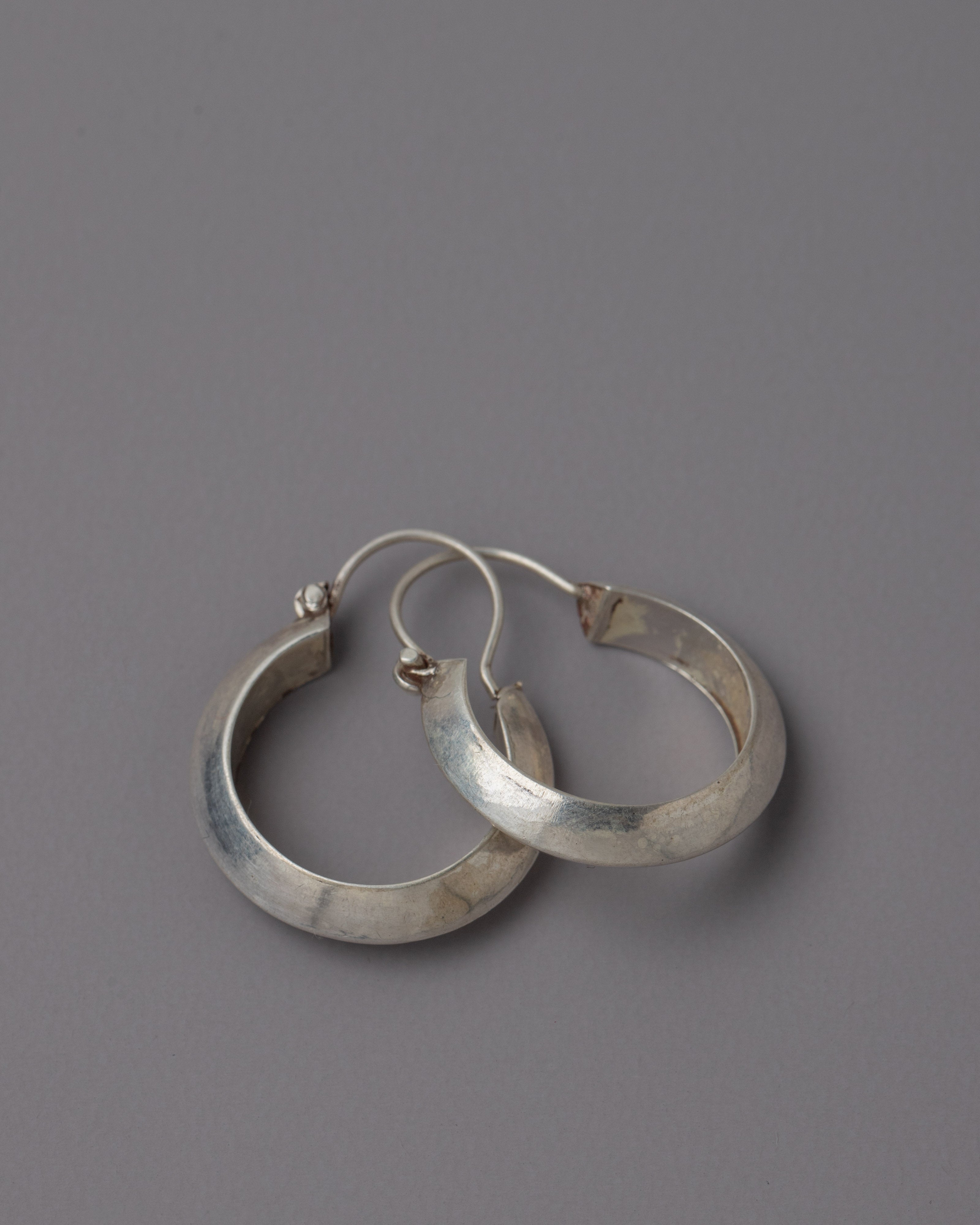 Hoop Silver Earrings Set