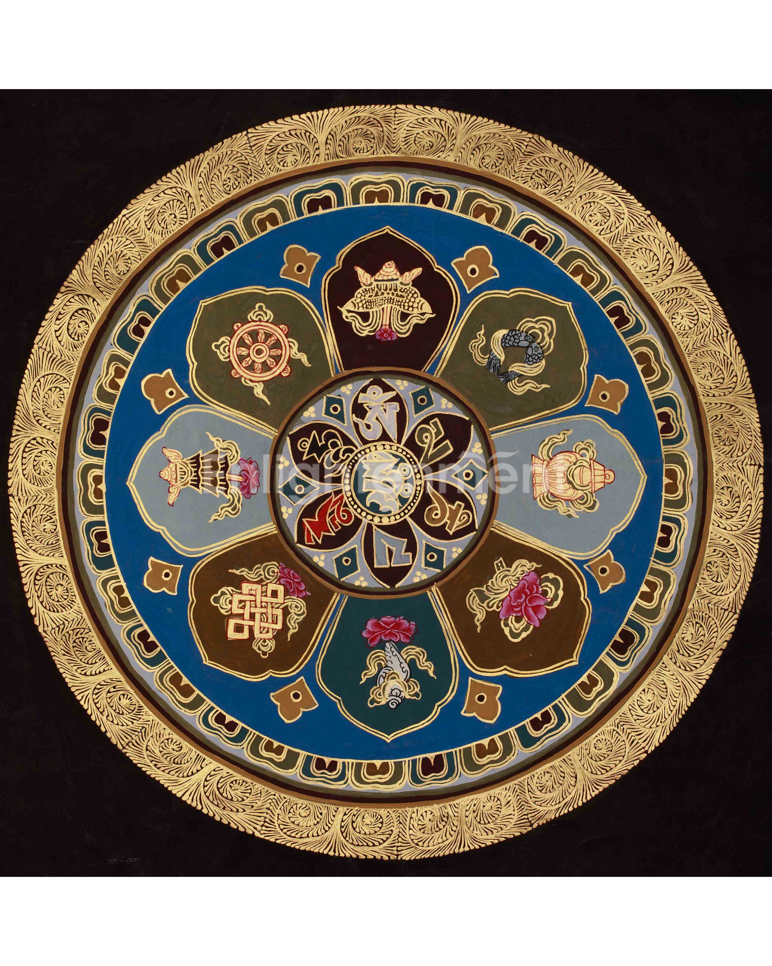 Eight Auspicious Symbols Mandala Art