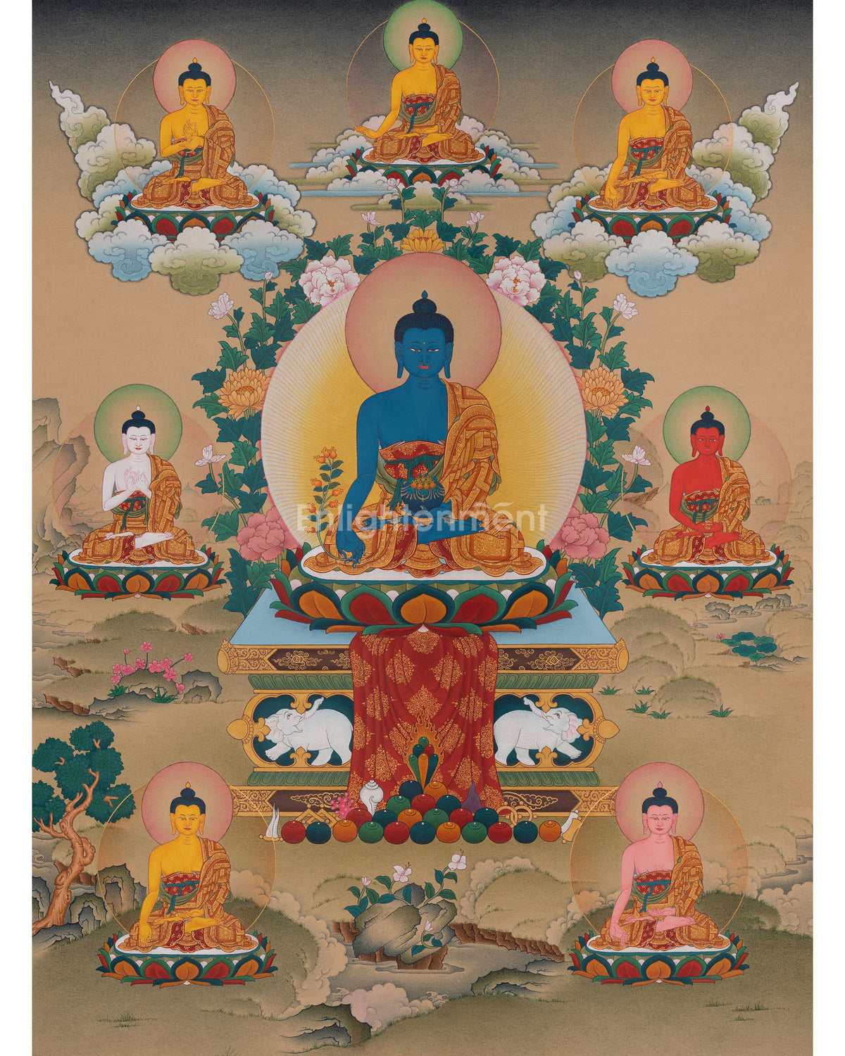 Eight Medicine Buddha Thangka