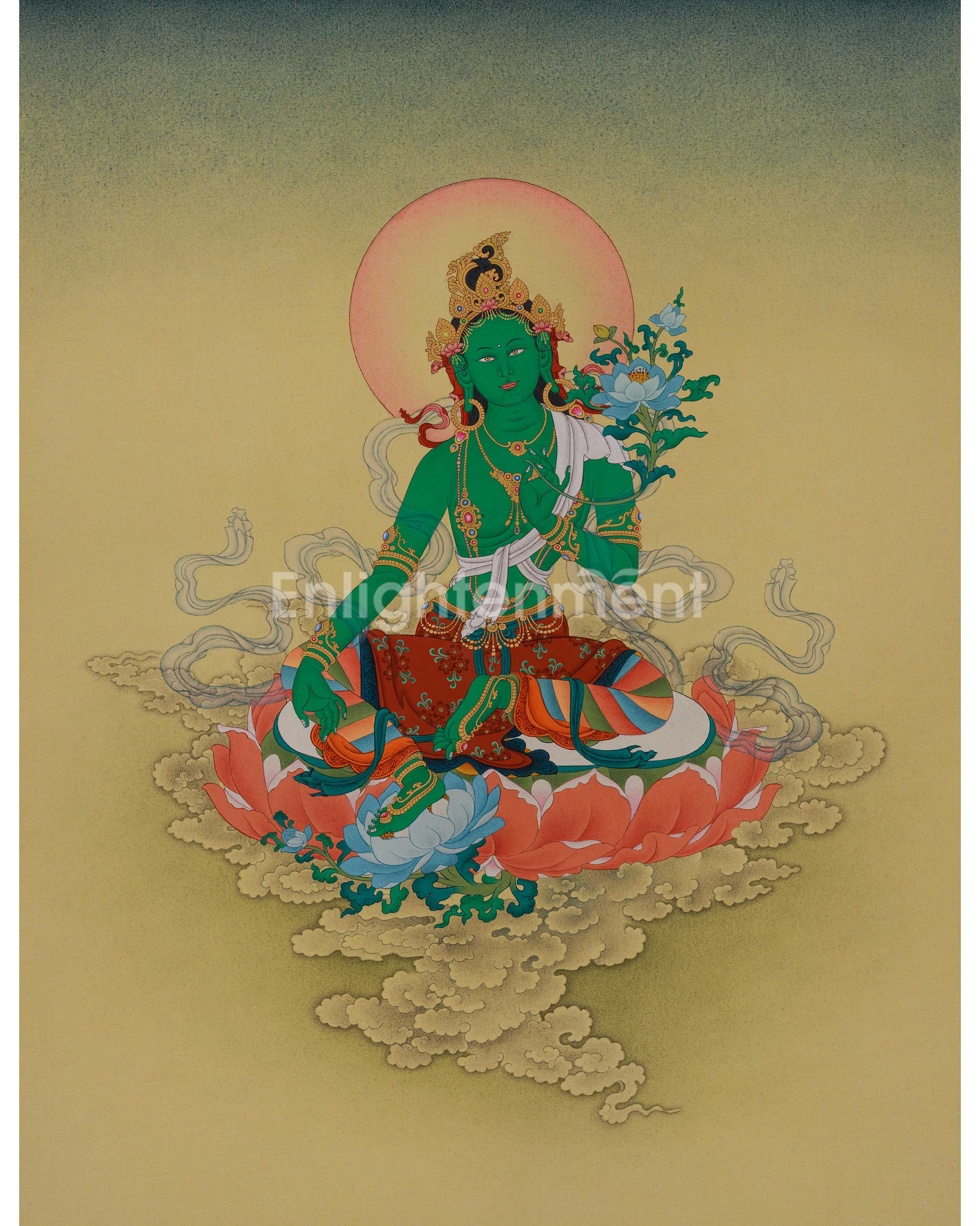 Female Bodhisattva Green Tara Art