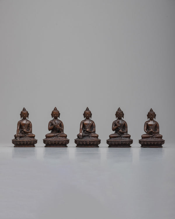 Set of Buddhas Statue | Aksobhya, Amitabha, Amoghasiddhi, Ratnasaṃbhava, Vairocana
