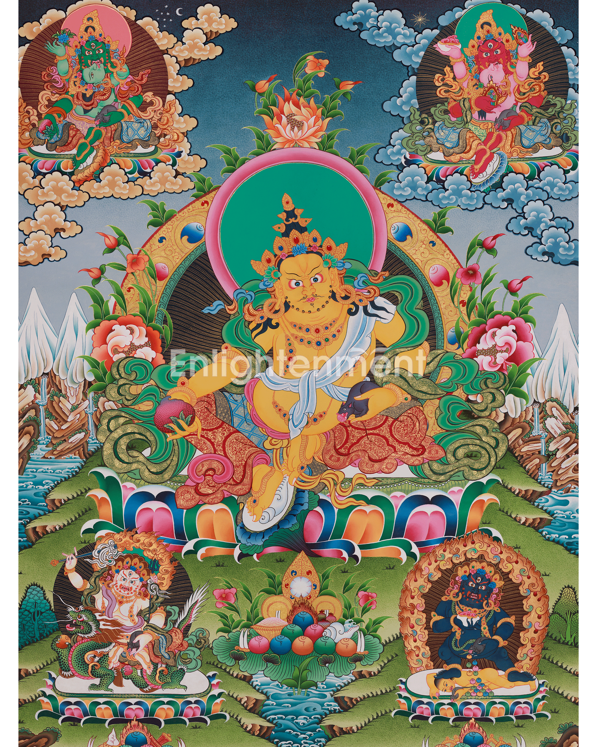 Five Dzambhala Thangka