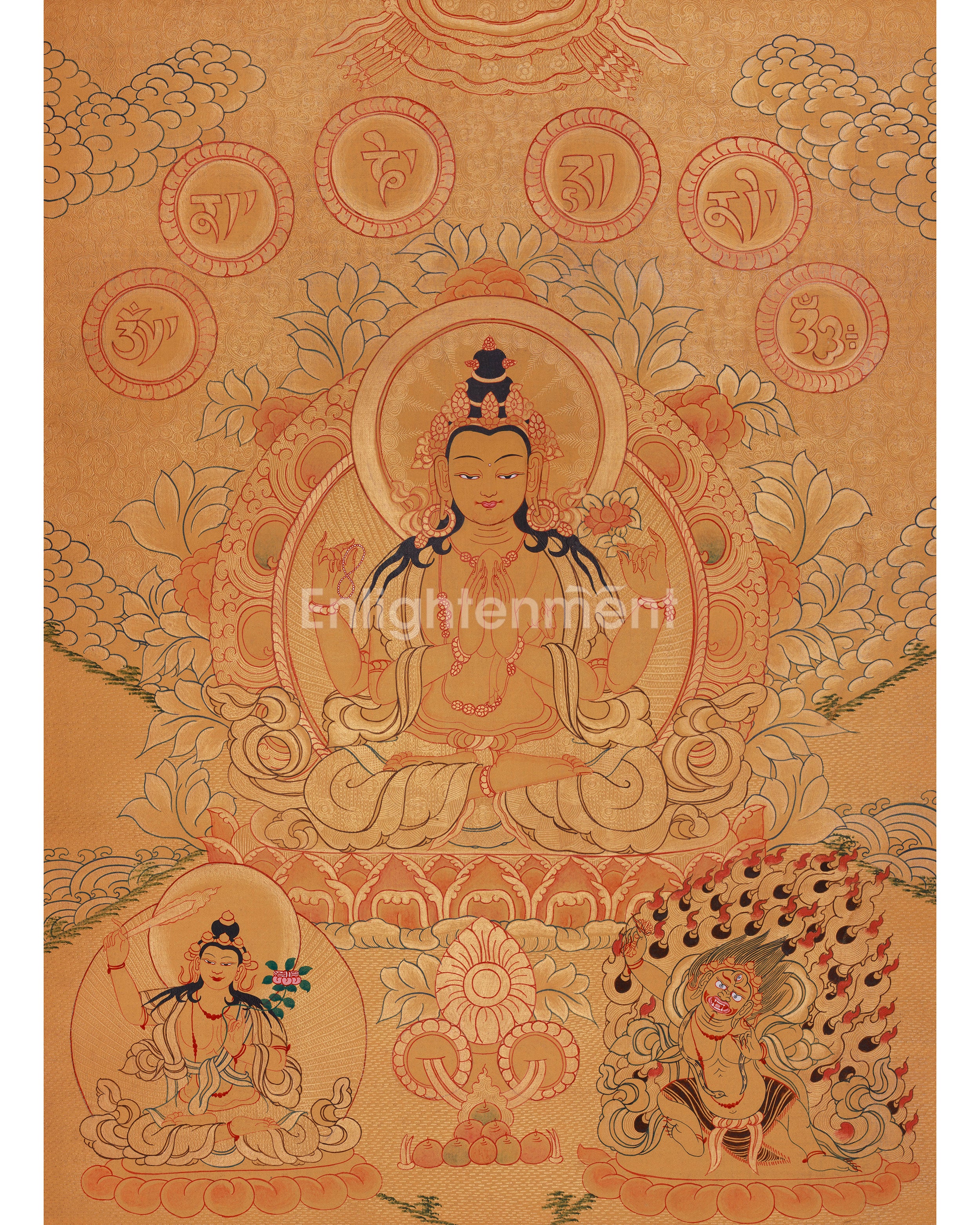 Four-Armed Chenrezig Compassion Thangka