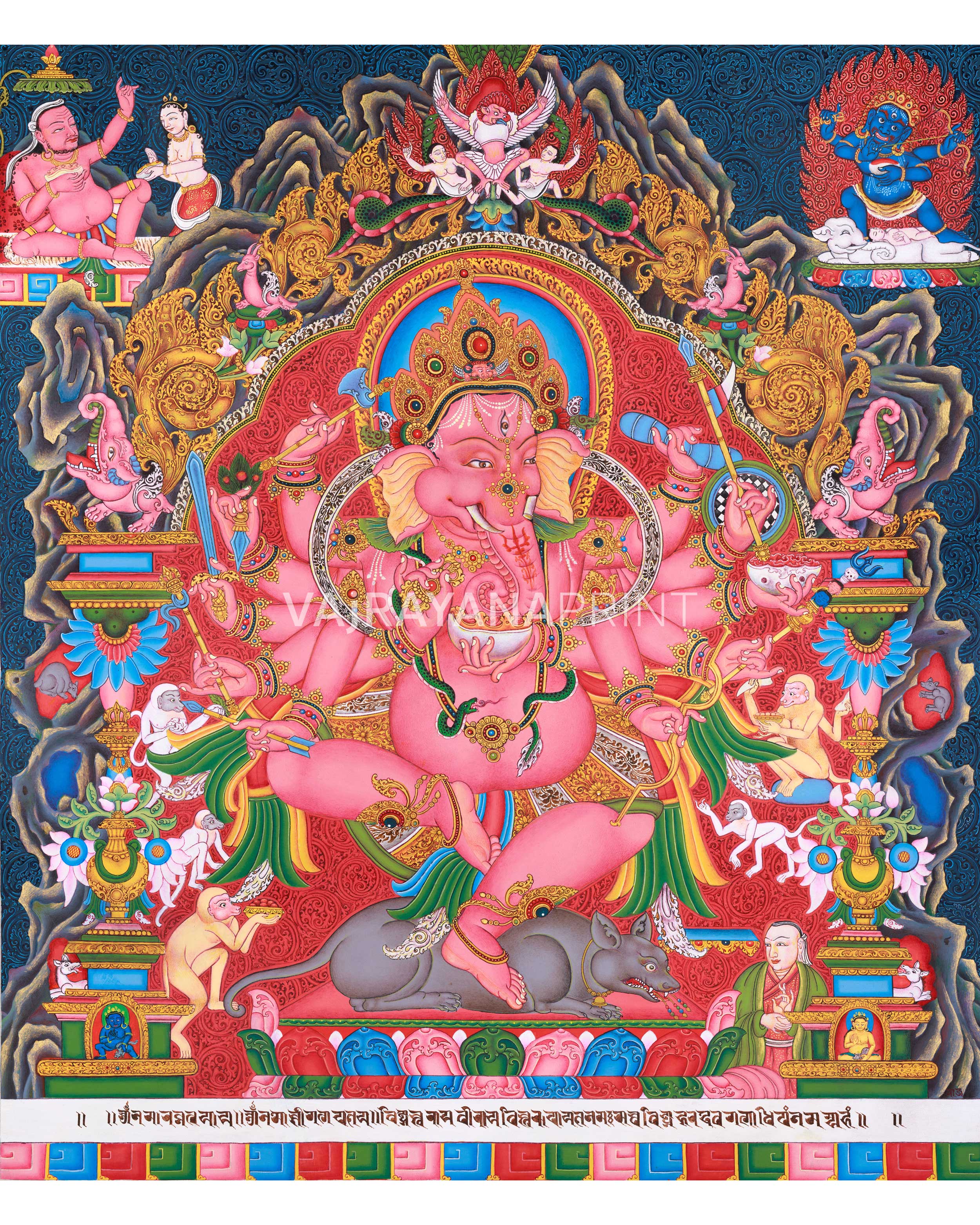 Ganesh Thangka Print for Abundance