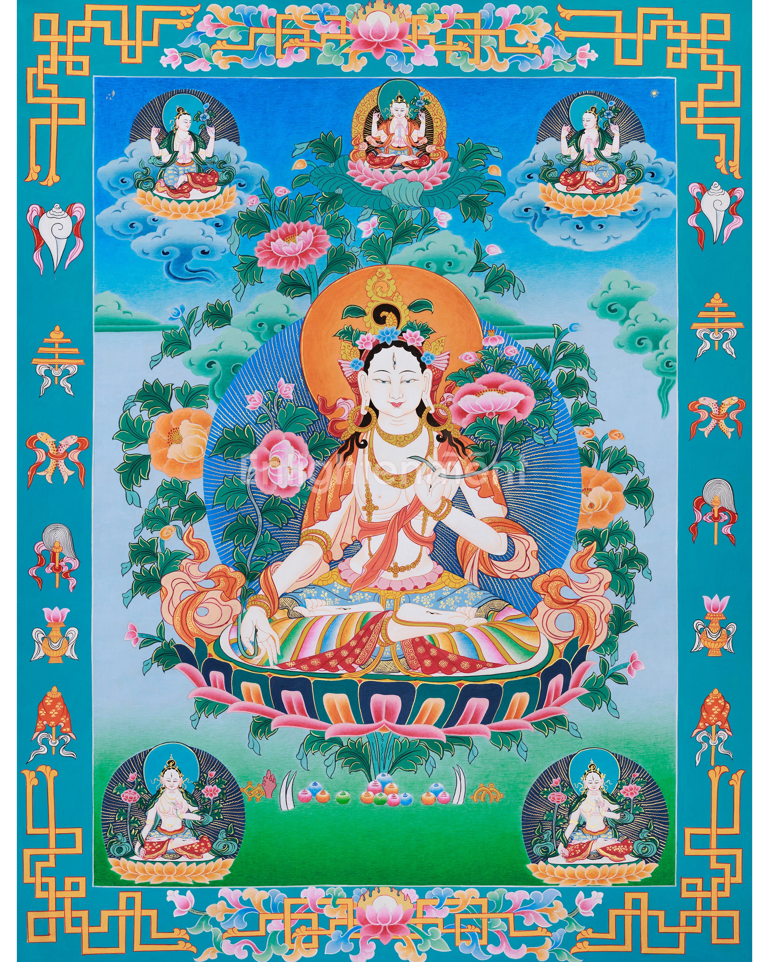 Goddess White Tara Thangka Art