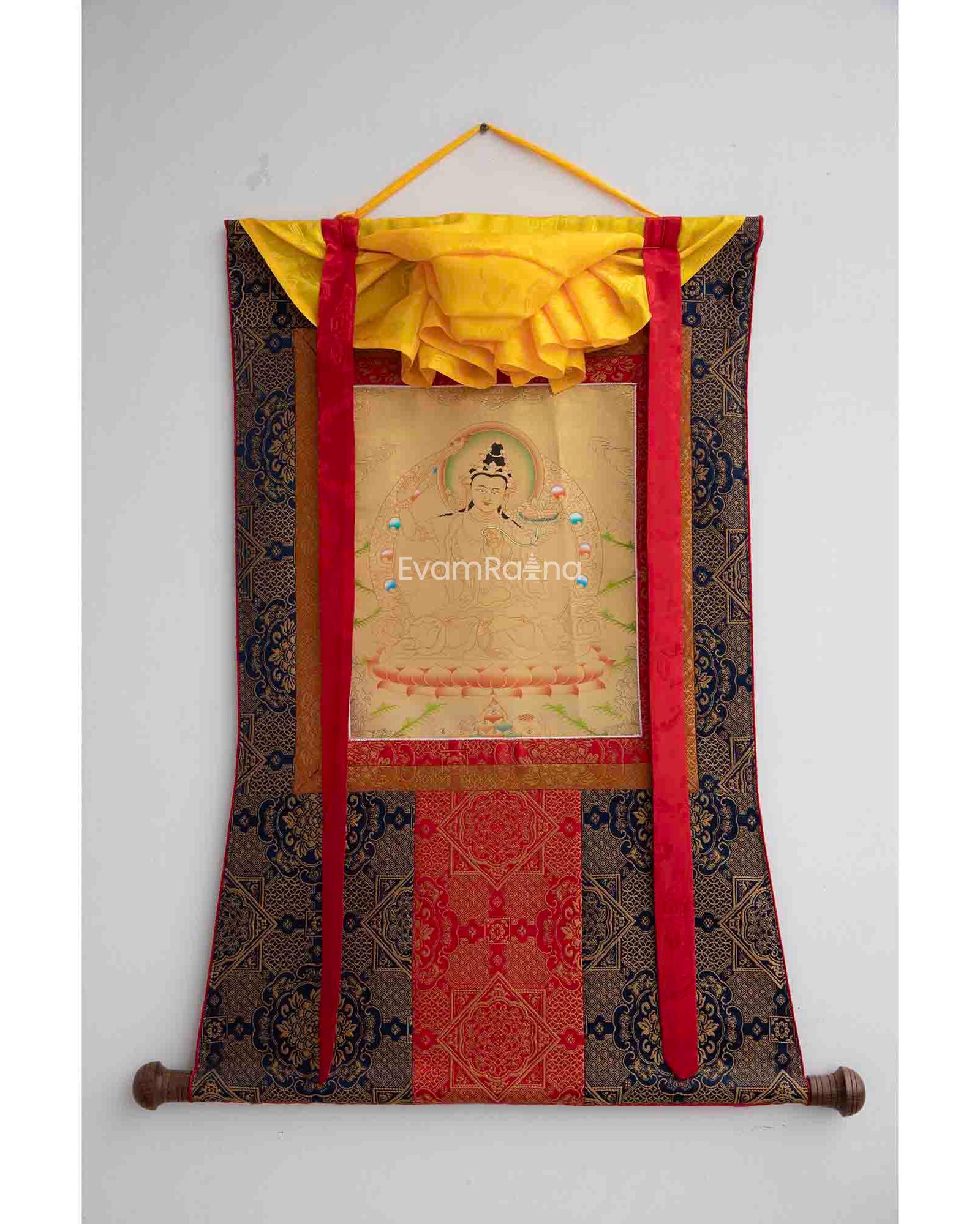 Gold Style Manjushri with Brocade
