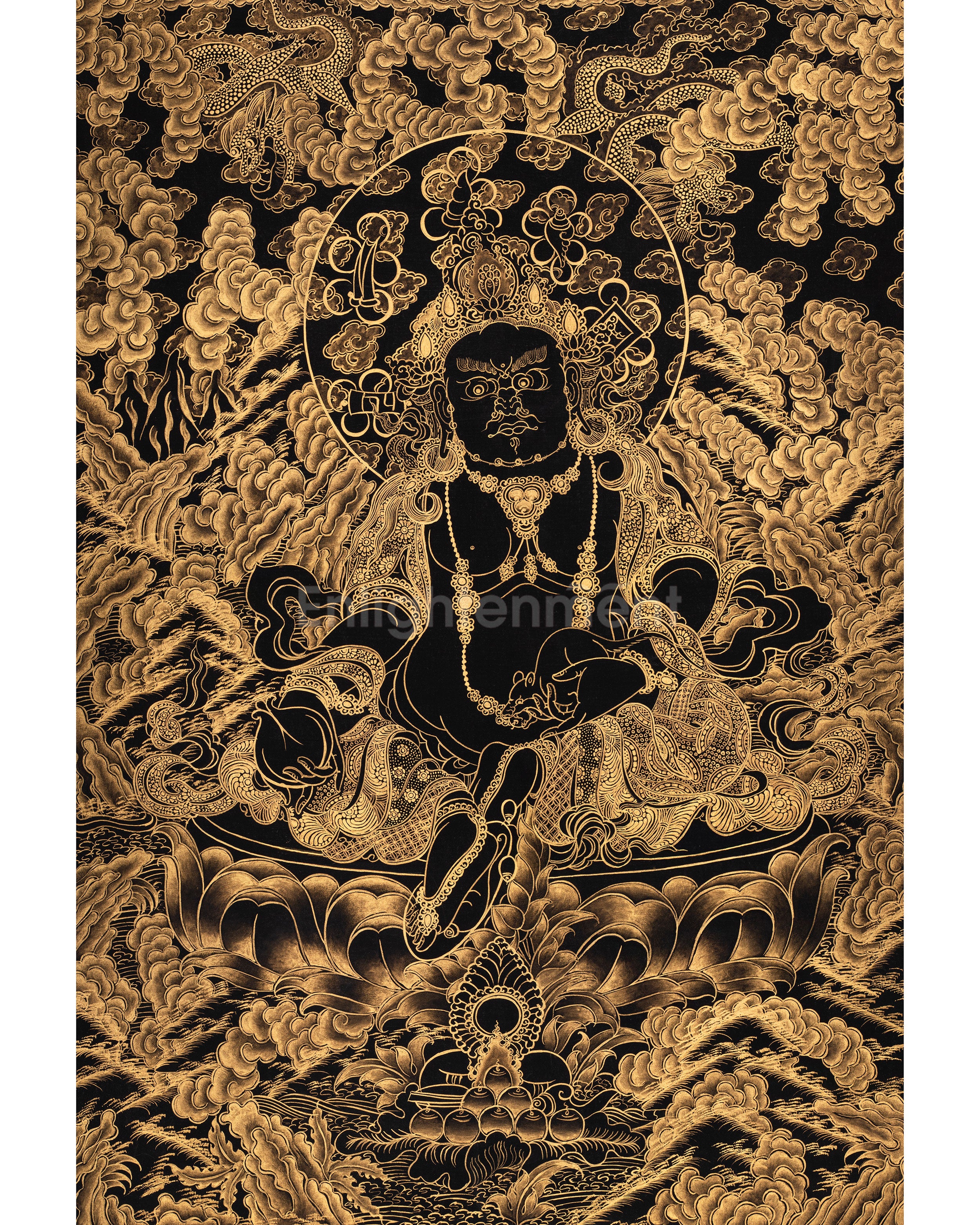 Gold Dzambhala Thangka